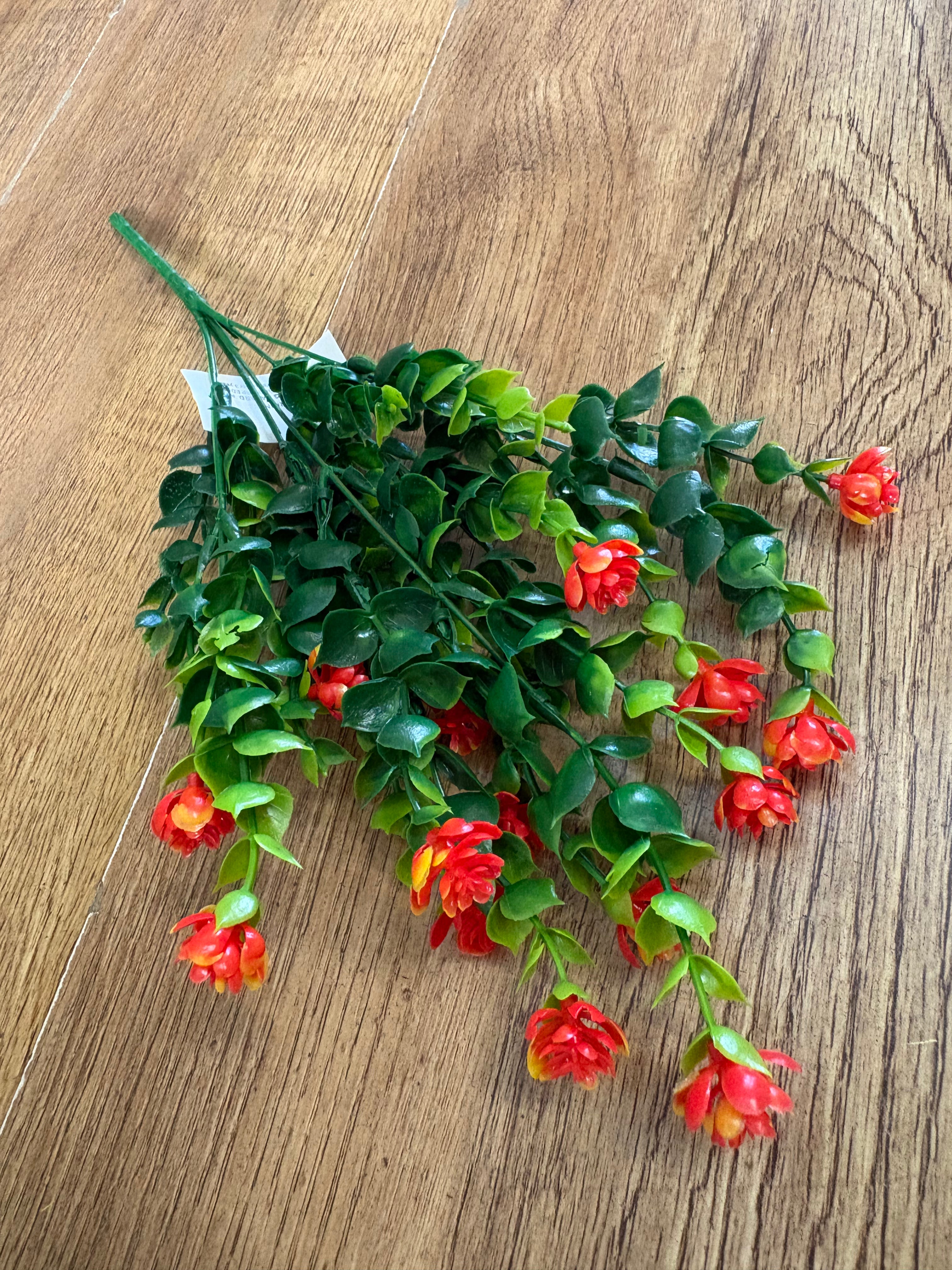 Plastic flowering greenery bunch - 6 colours available