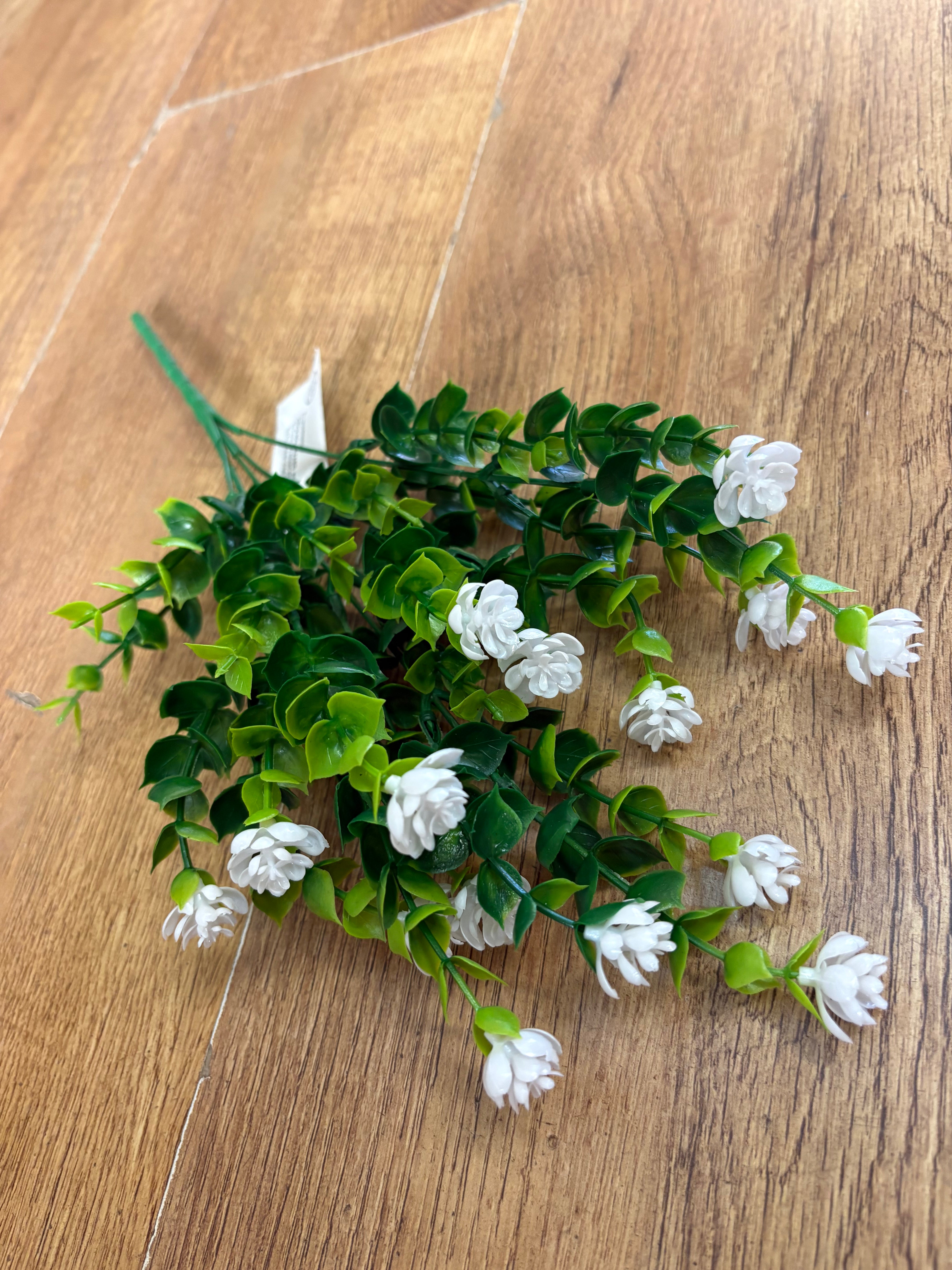 Plastic flowering greenery bunch - 6 colours available