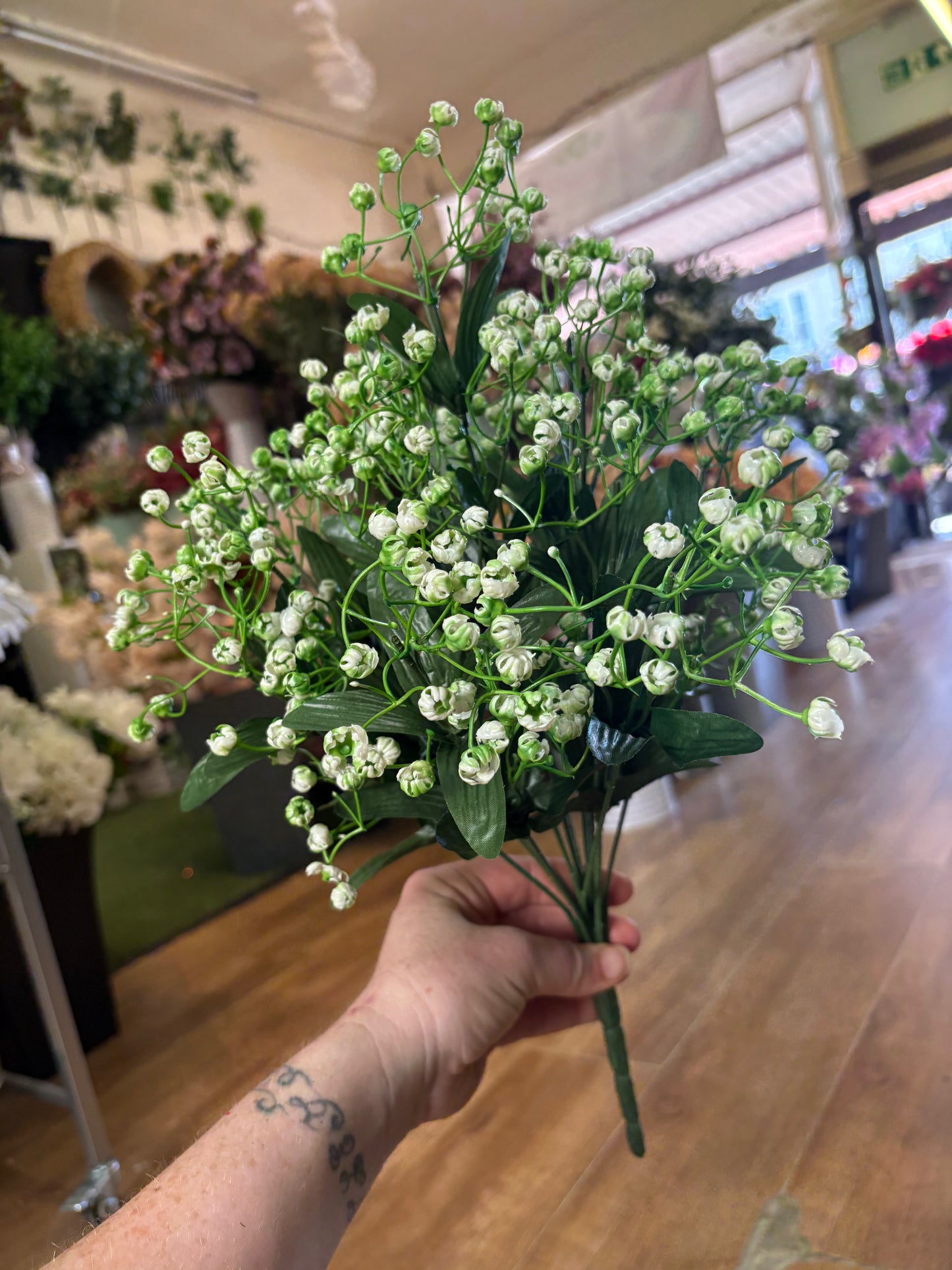 Large babies breath and foliage bunch