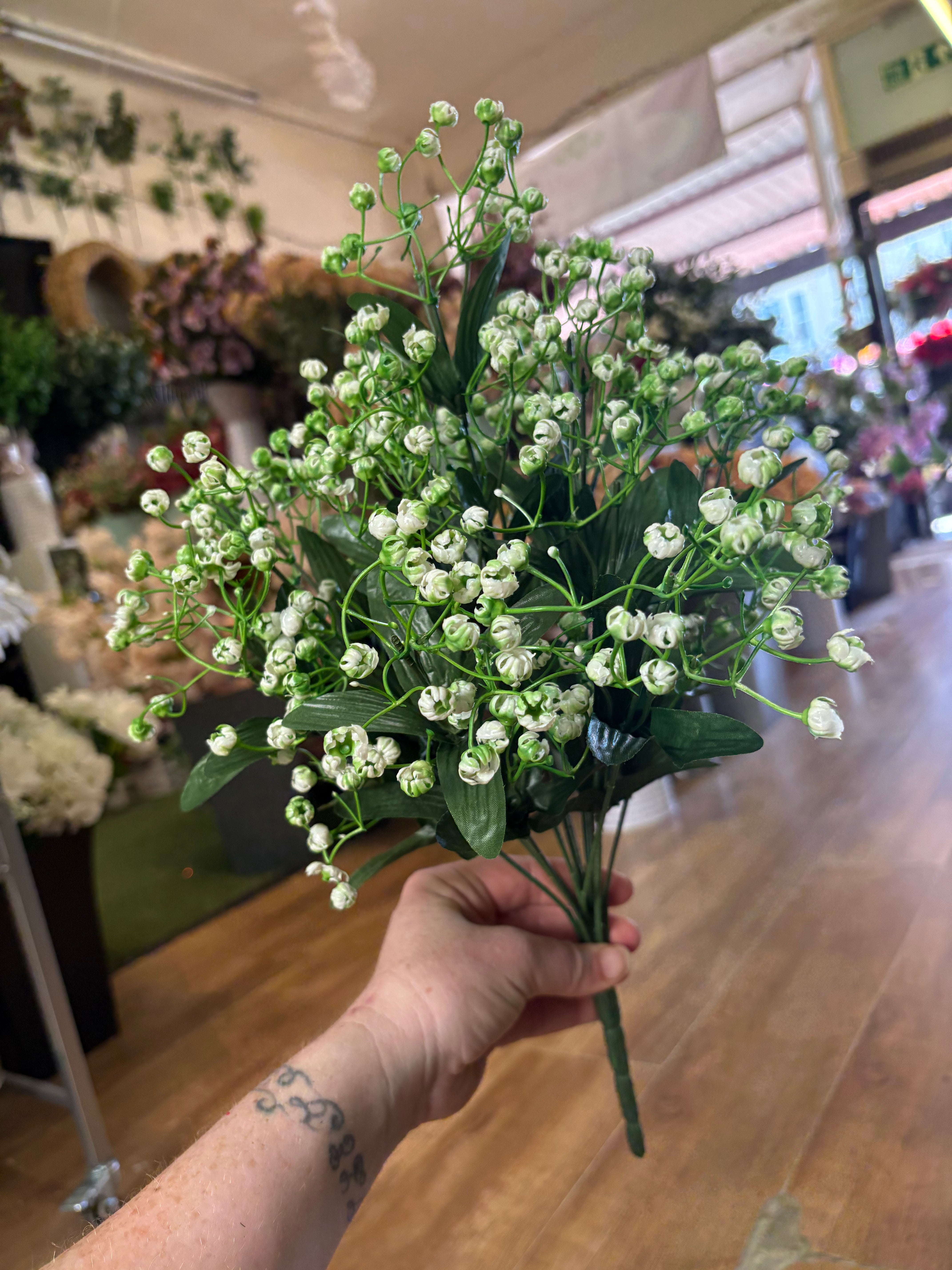 Large babies breath and foliage bunch