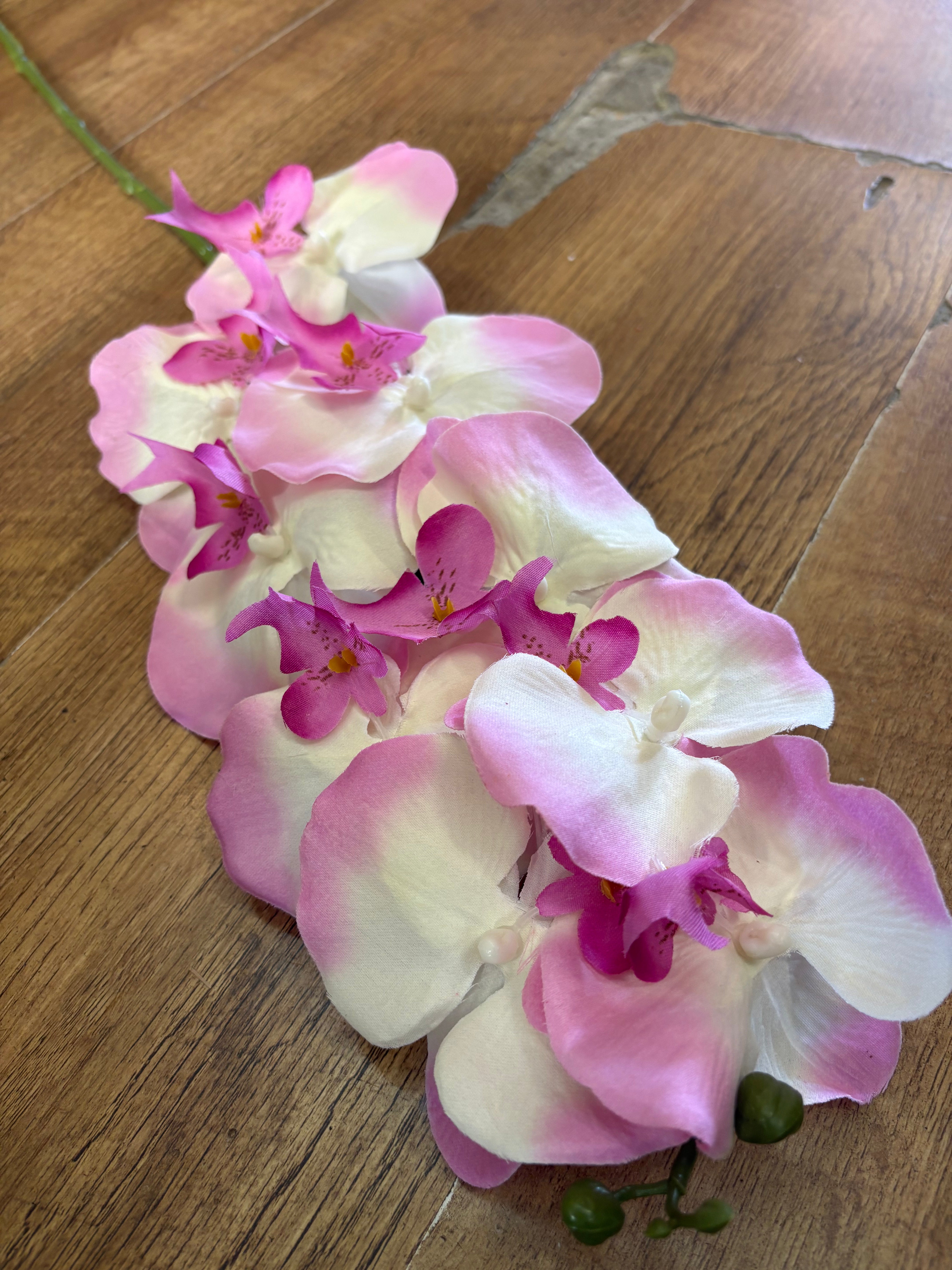 96cm tall pink and white orchid stem