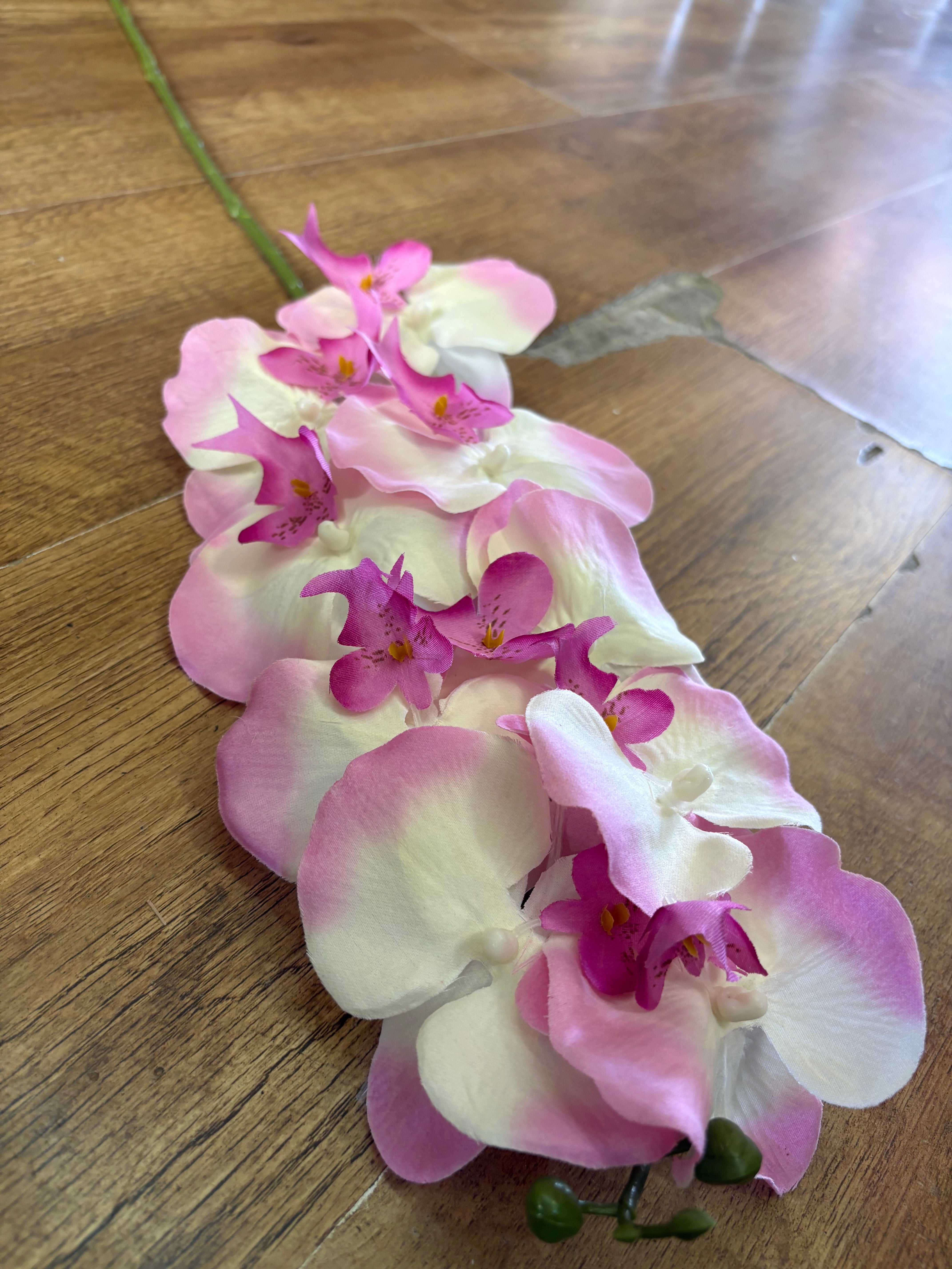 96cm tall pink and white orchid stem