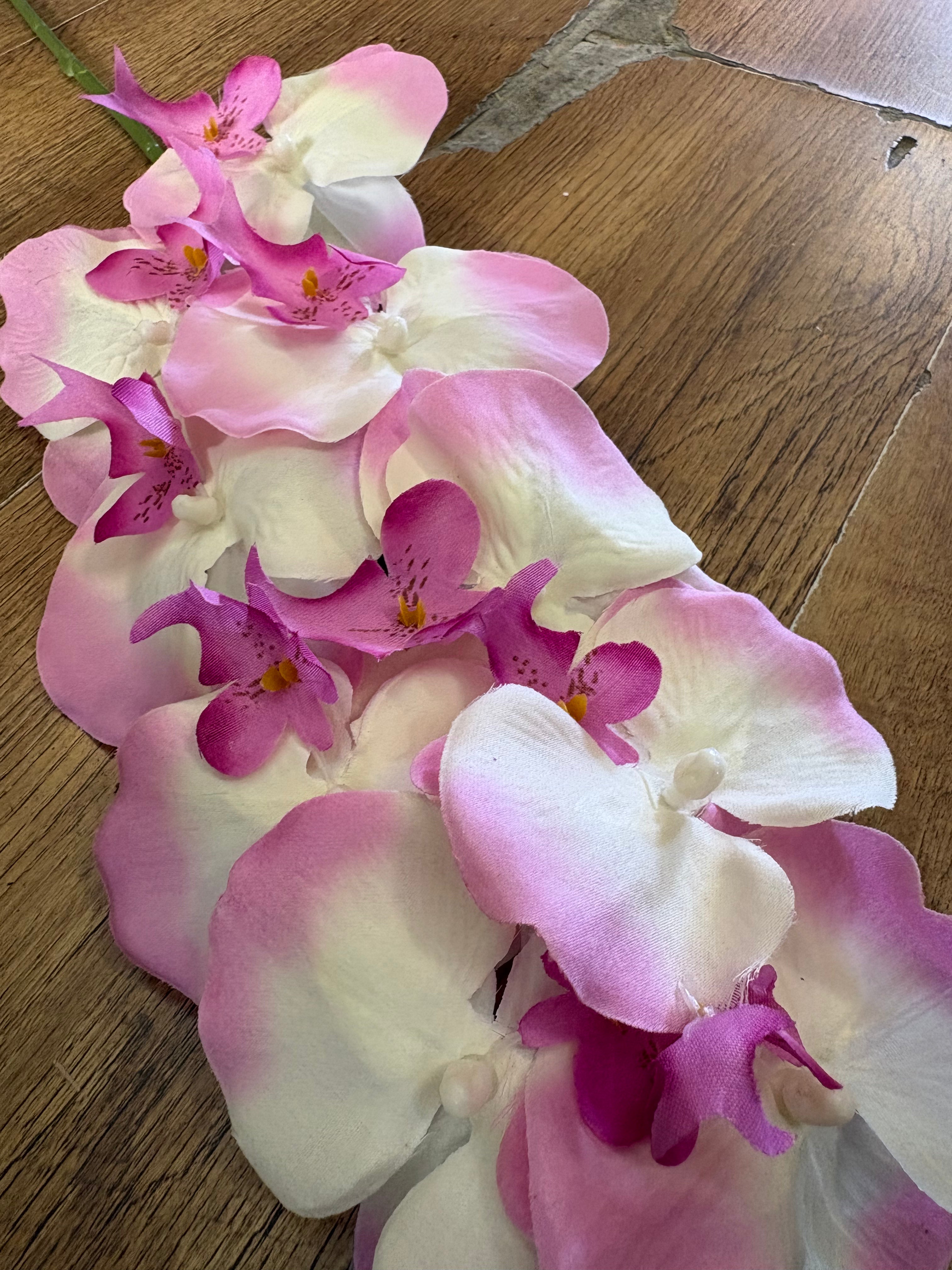 96cm tall pink and white orchid stem