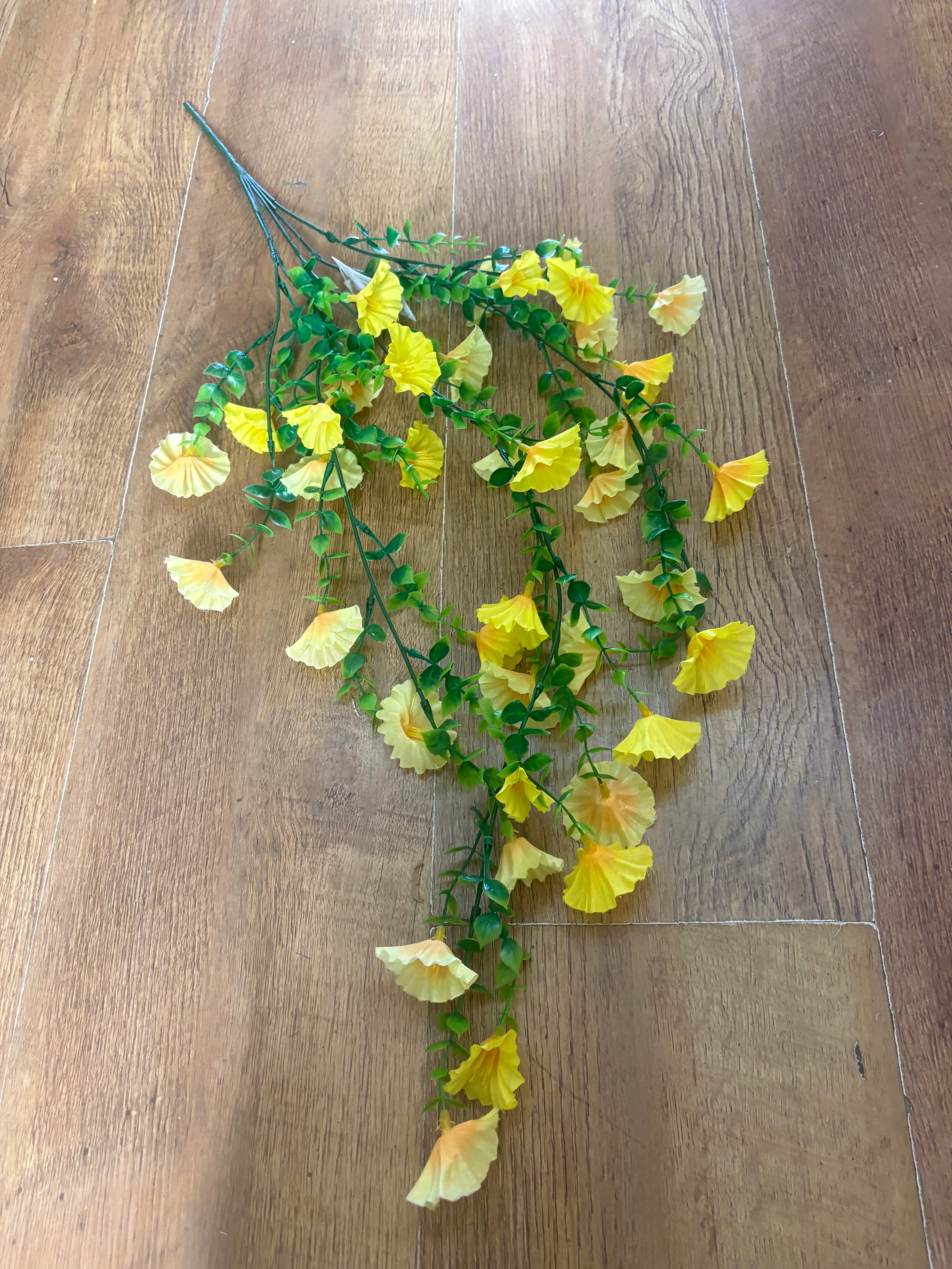 Mixed yellow petunia trailer