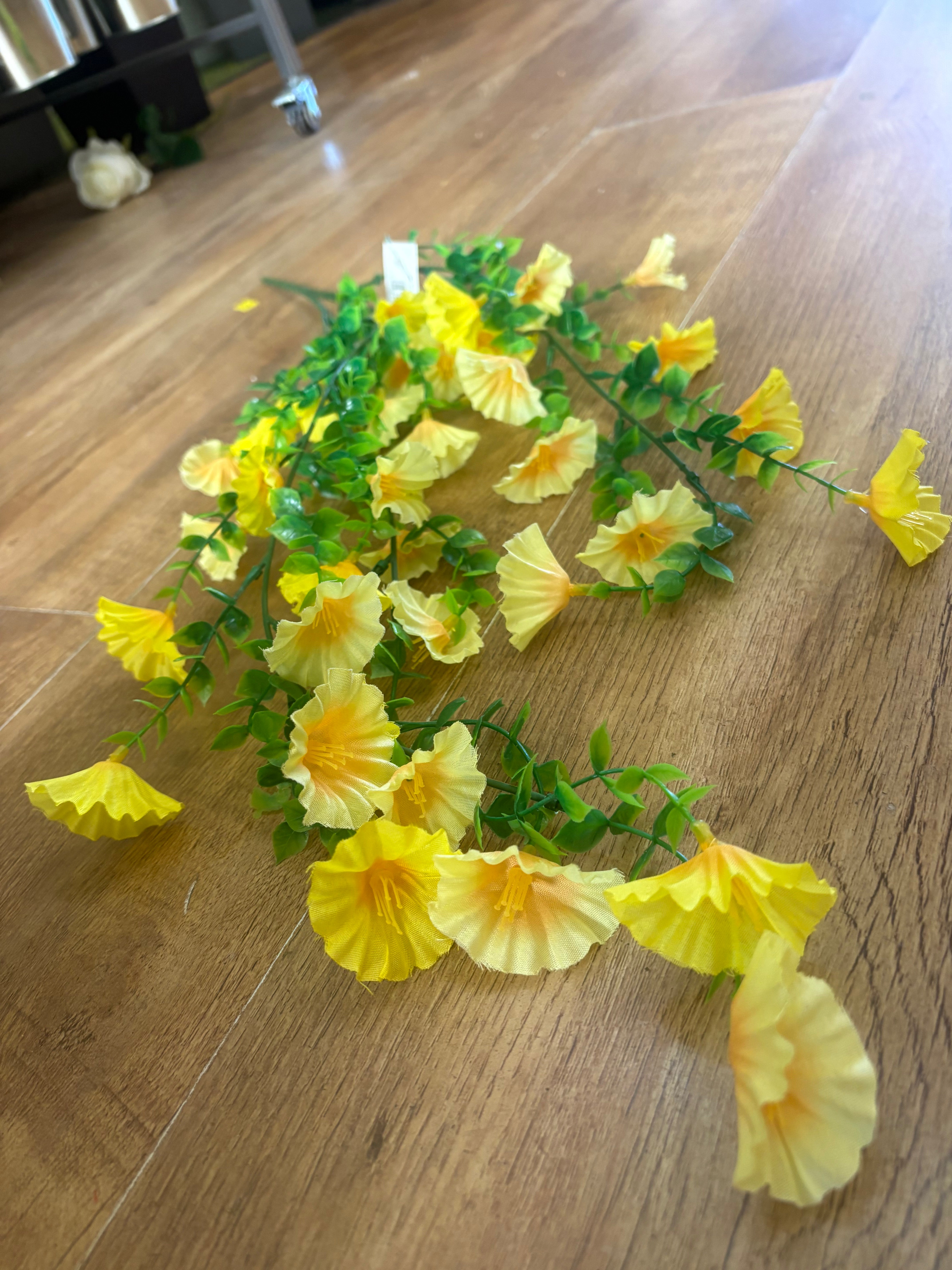Mixed yellow petunia trailer