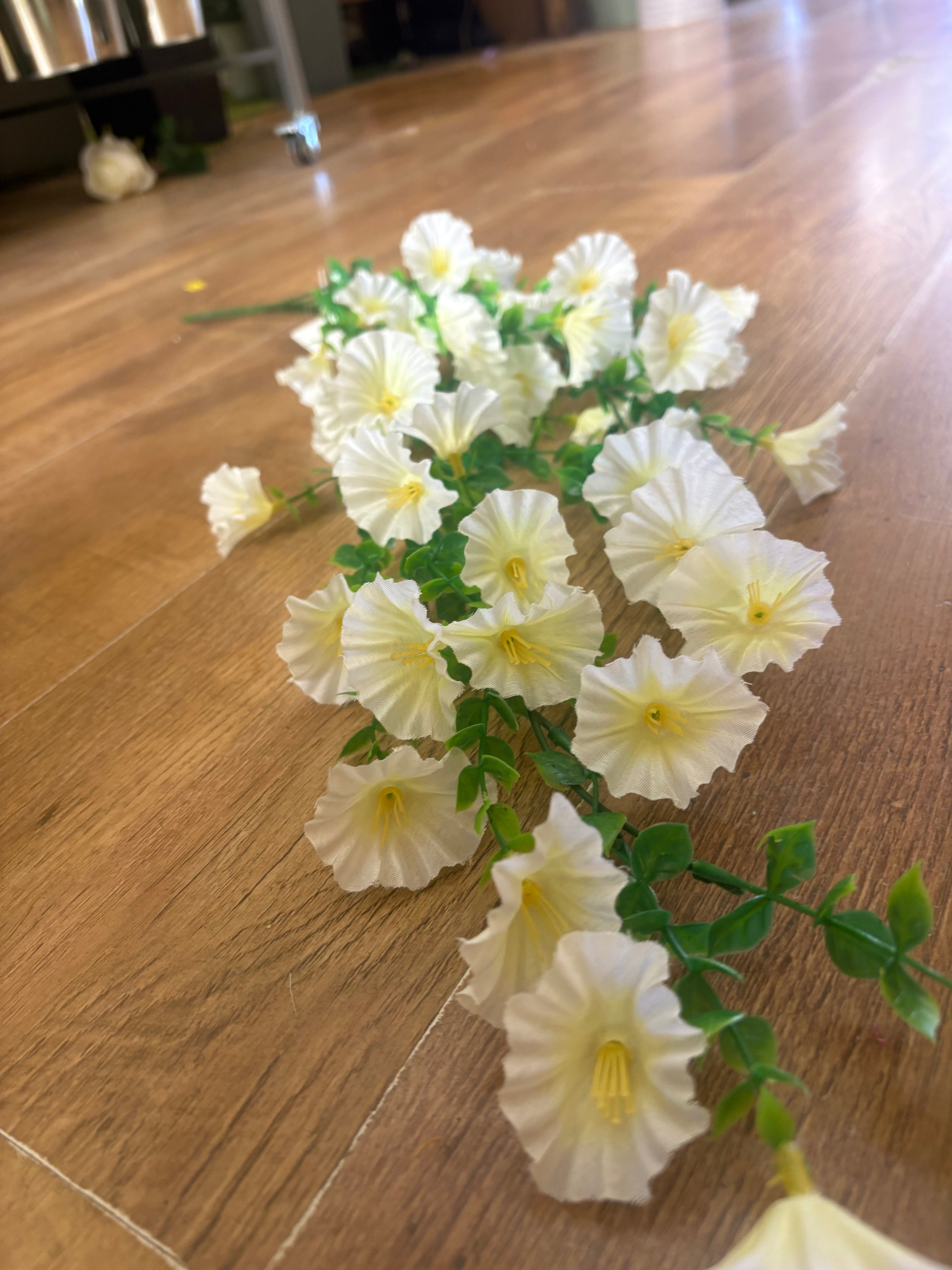 White petunia trailer