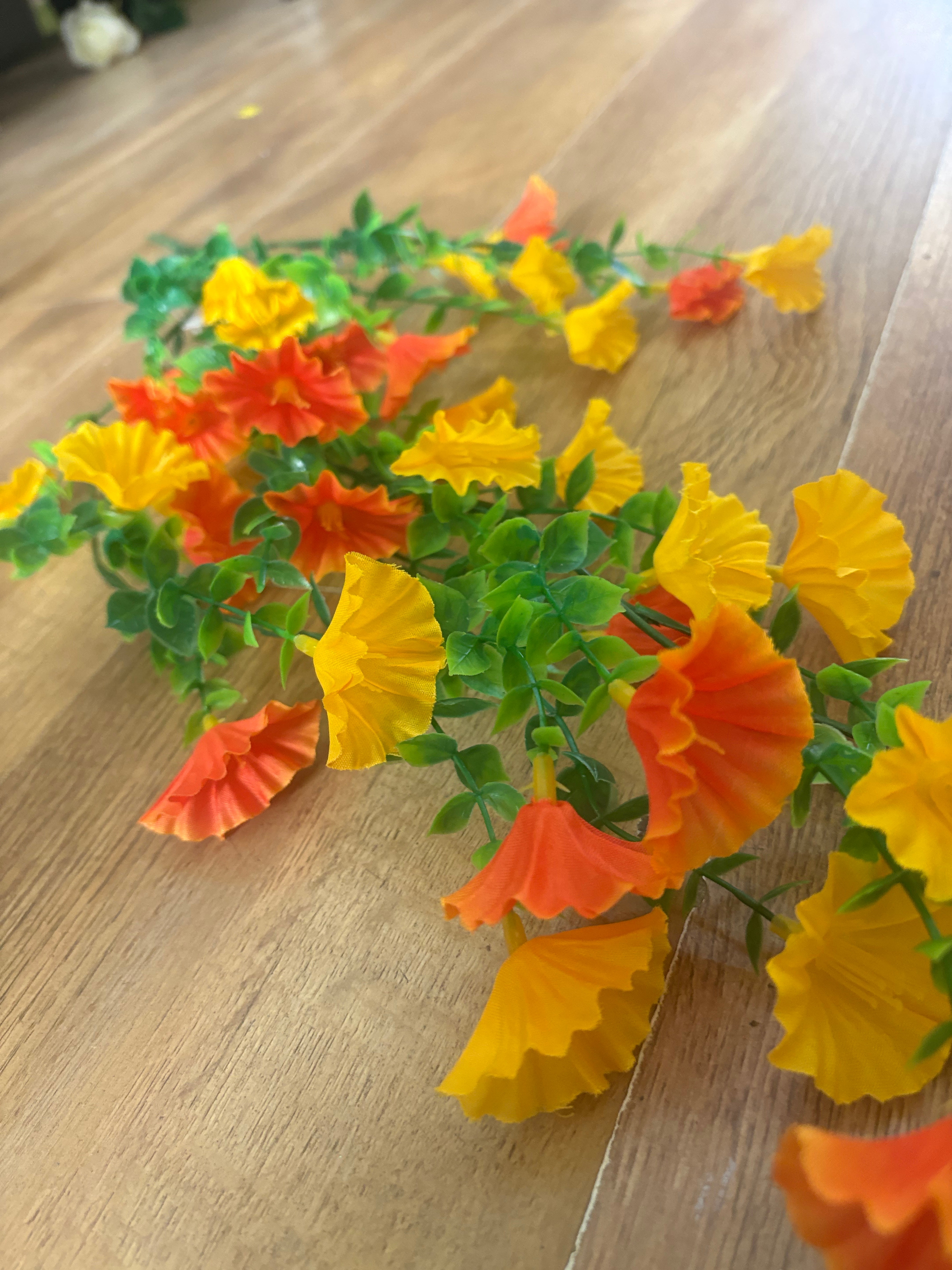 Orange and yellow petunia trailer