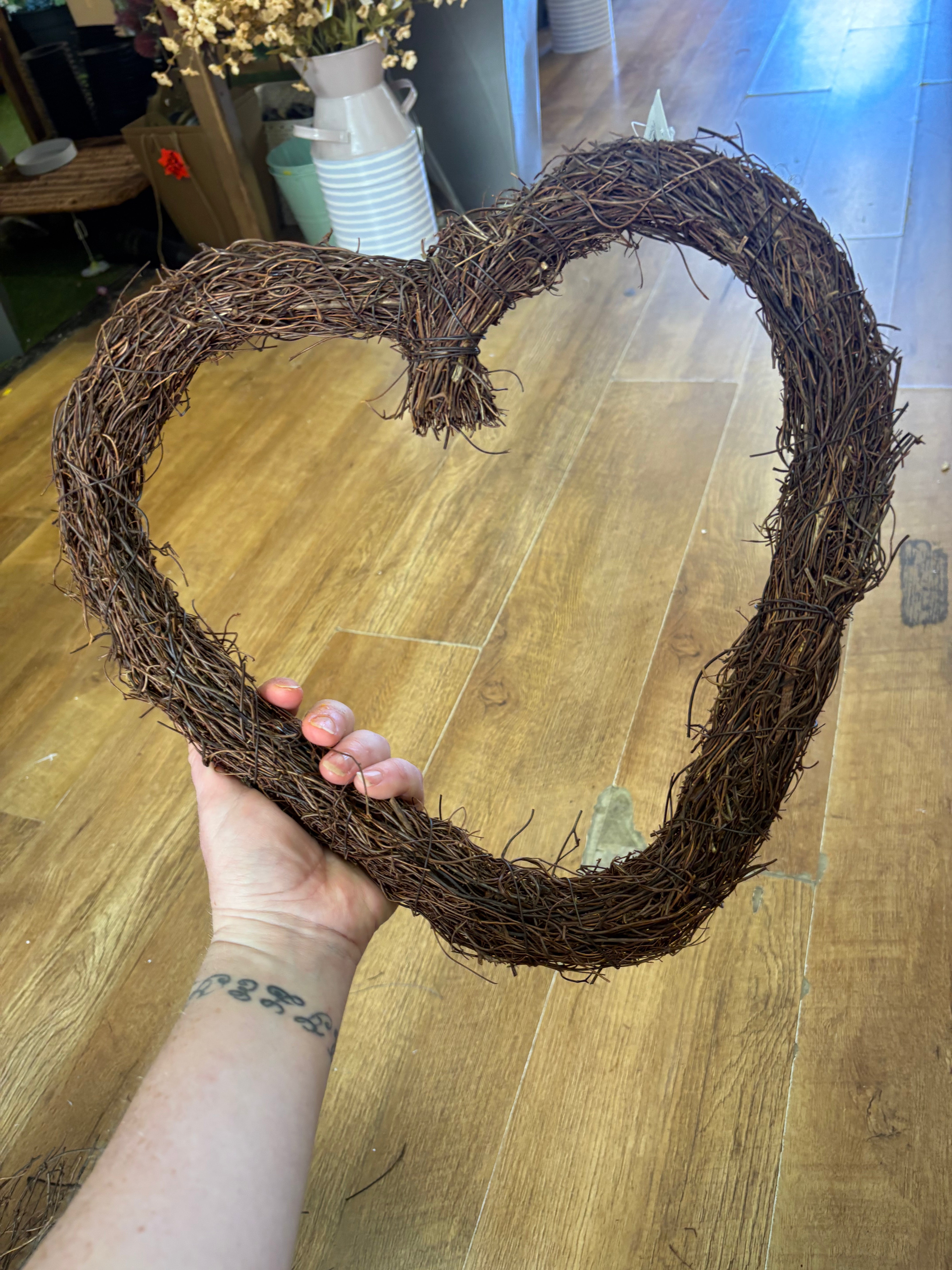 Grapevine heart wreath - approx 36cm