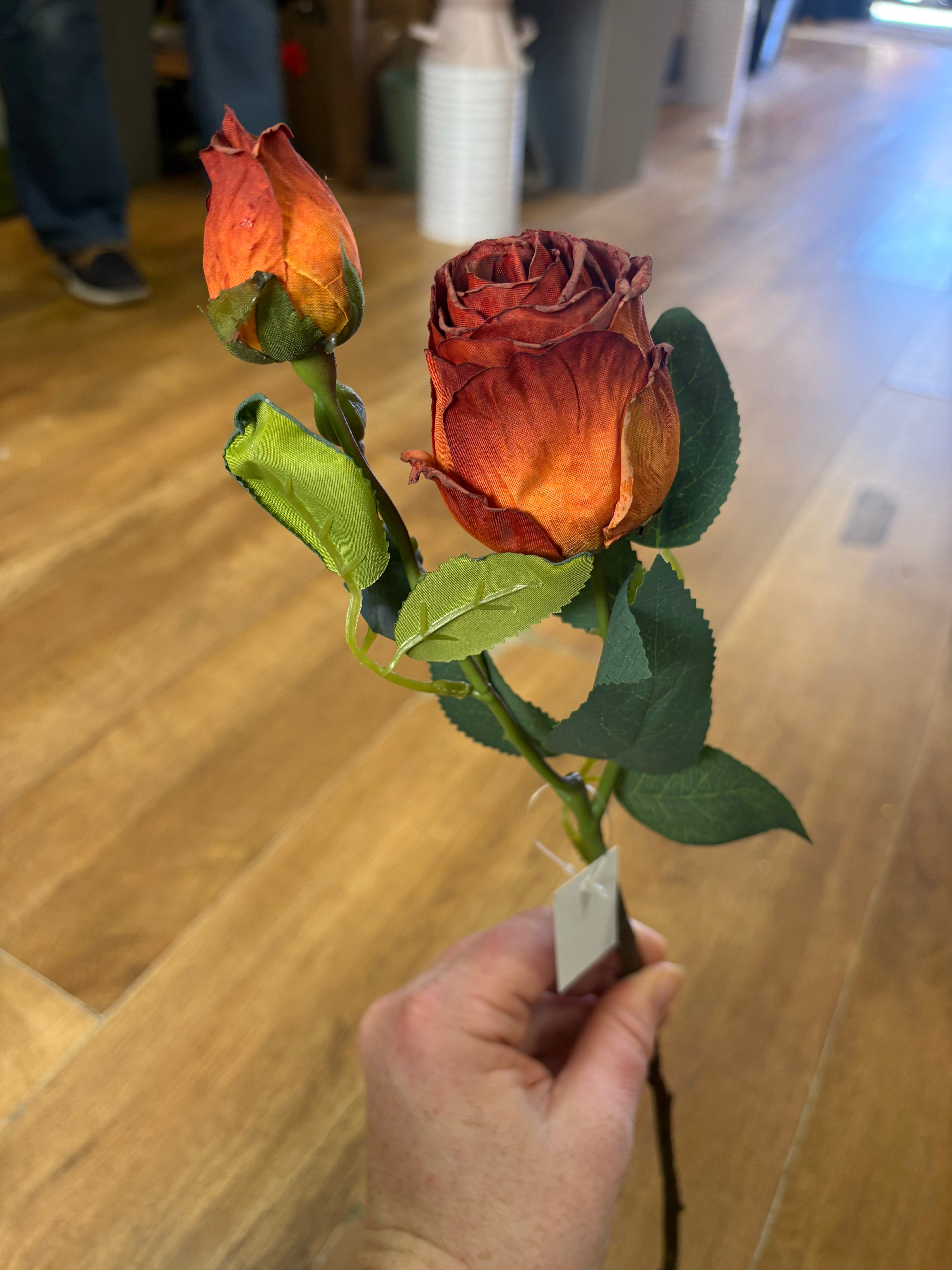 Dried inspired single russet gemini rose