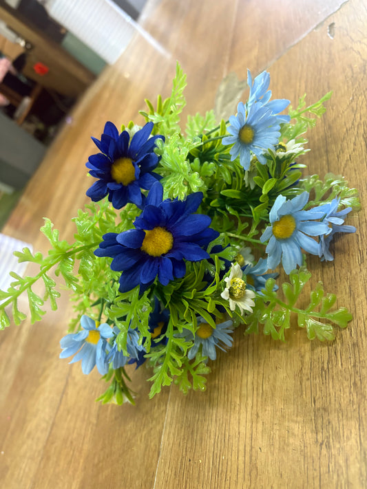Large mixed blue daisy mix bunch