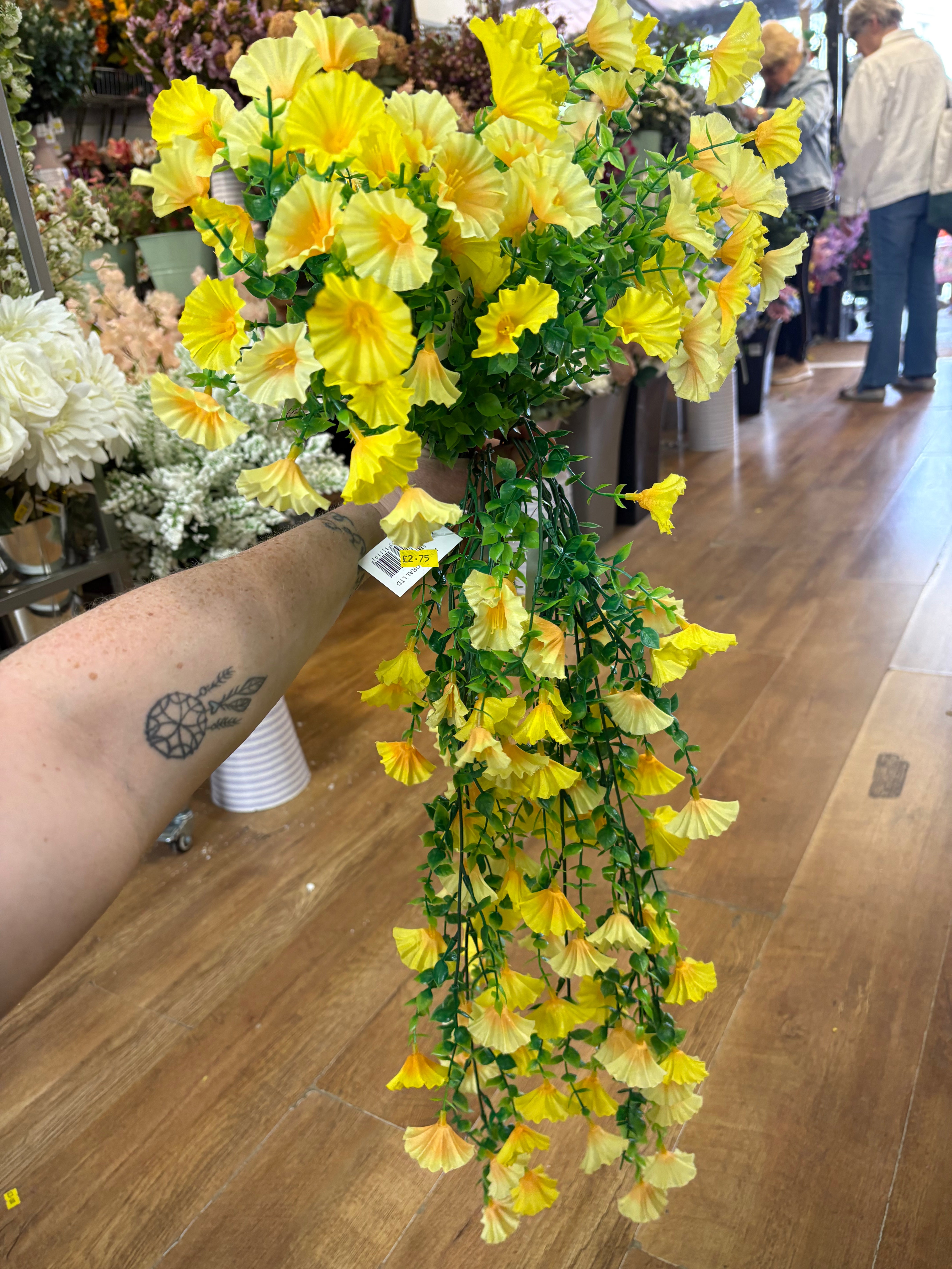 Hanging basket bundle - 2 trailers, 4 bunches - mixed yellow