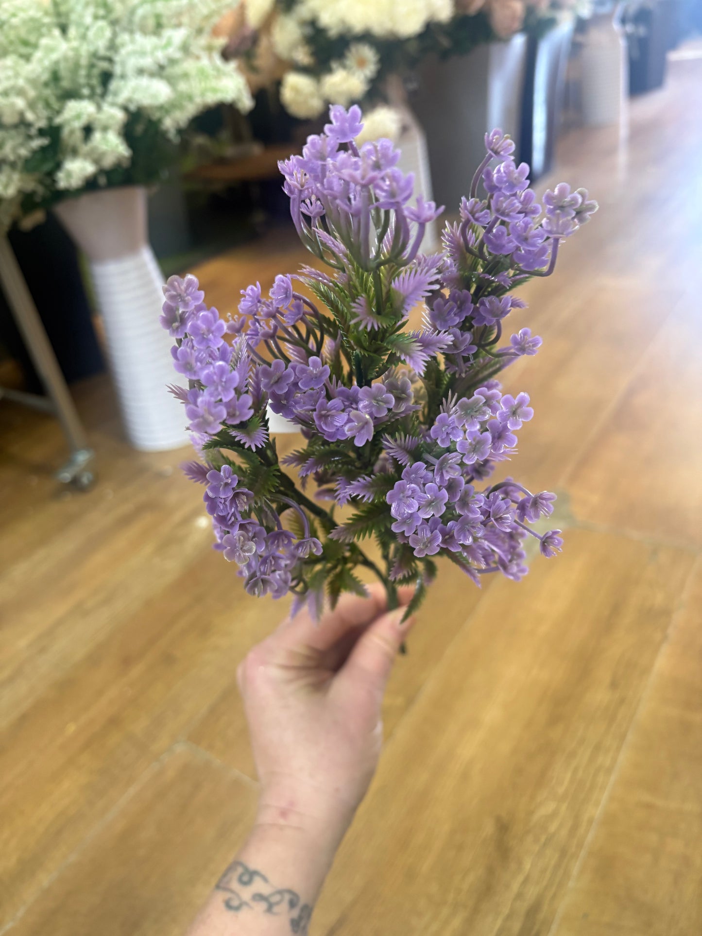 Plastic blossom bunch - 5 colours available