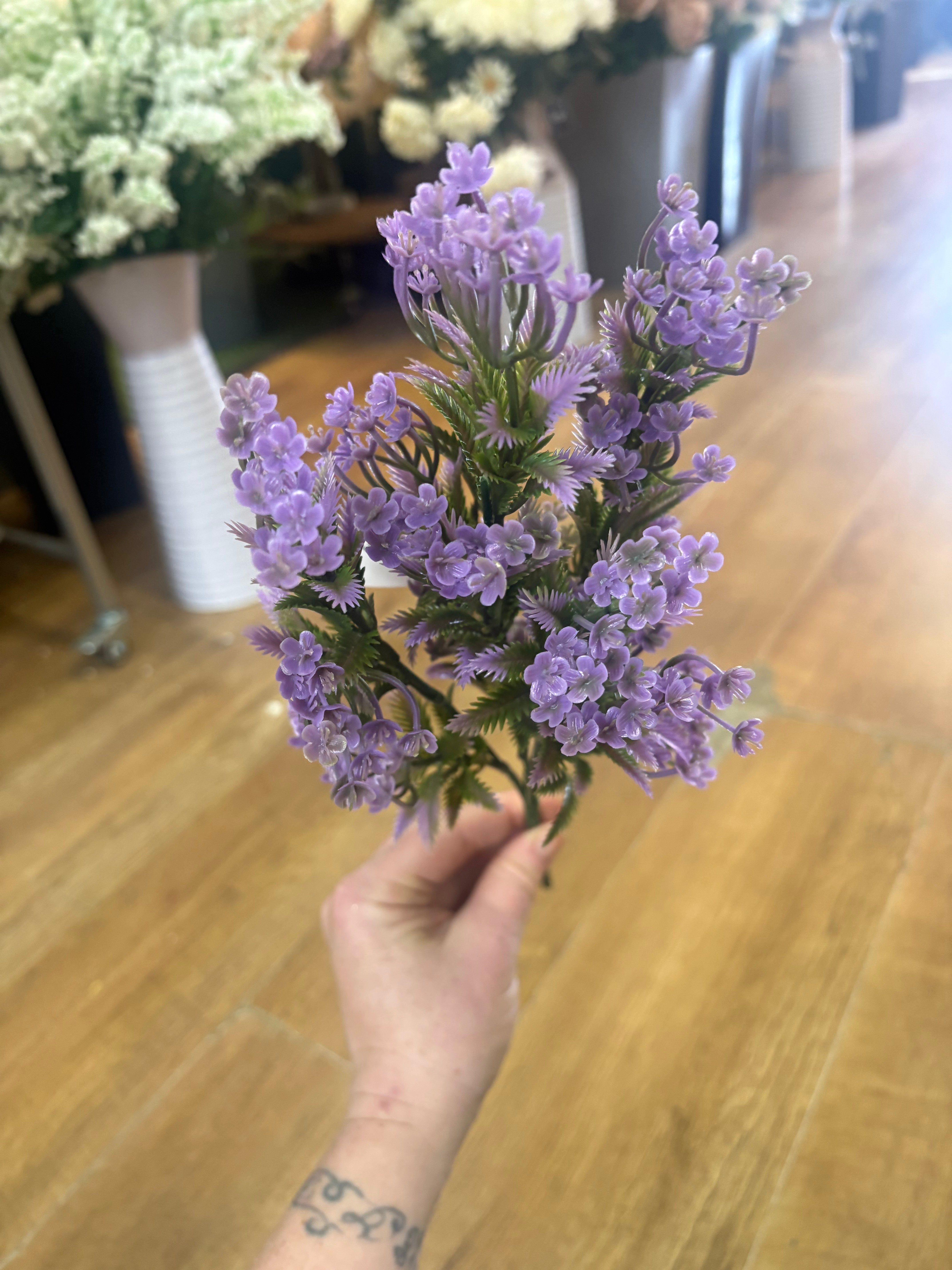 Plastic blossom bunch - 5 colours available