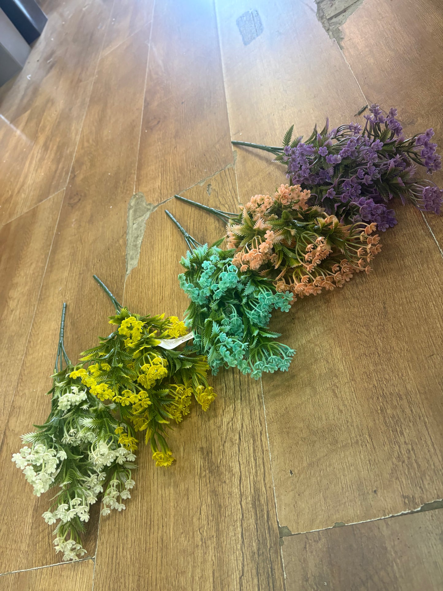Plastic blossom bunch - 5 colours available