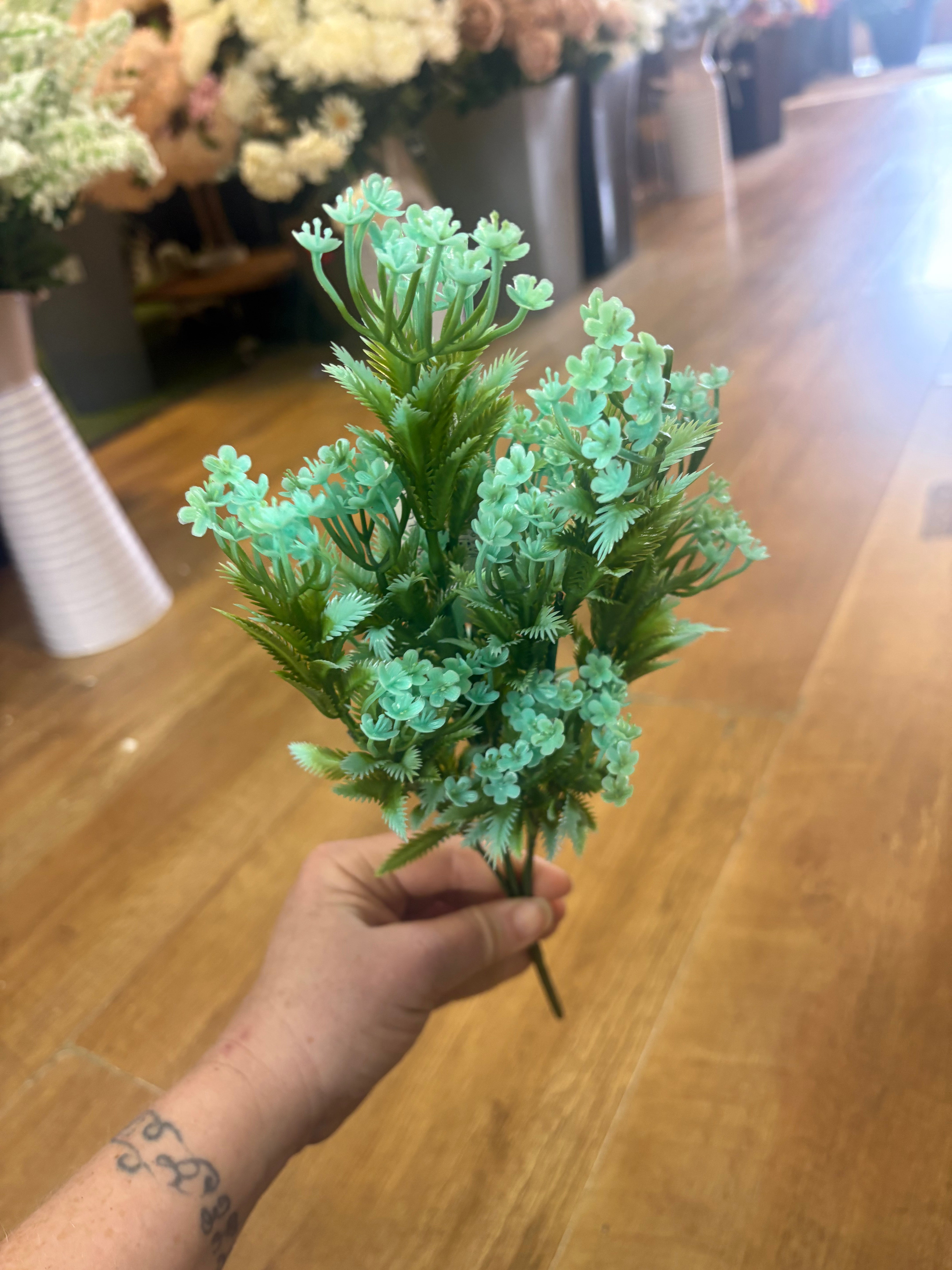 Plastic blossom bunch - 5 colours available