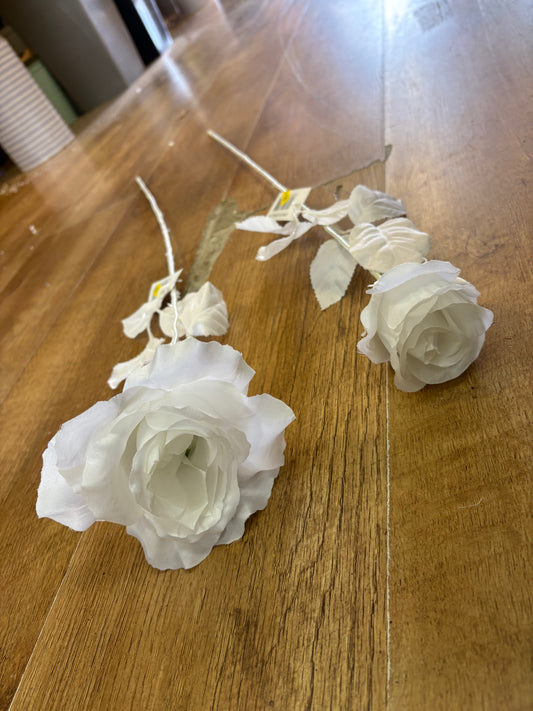 Long stem white rose - 2 styles available