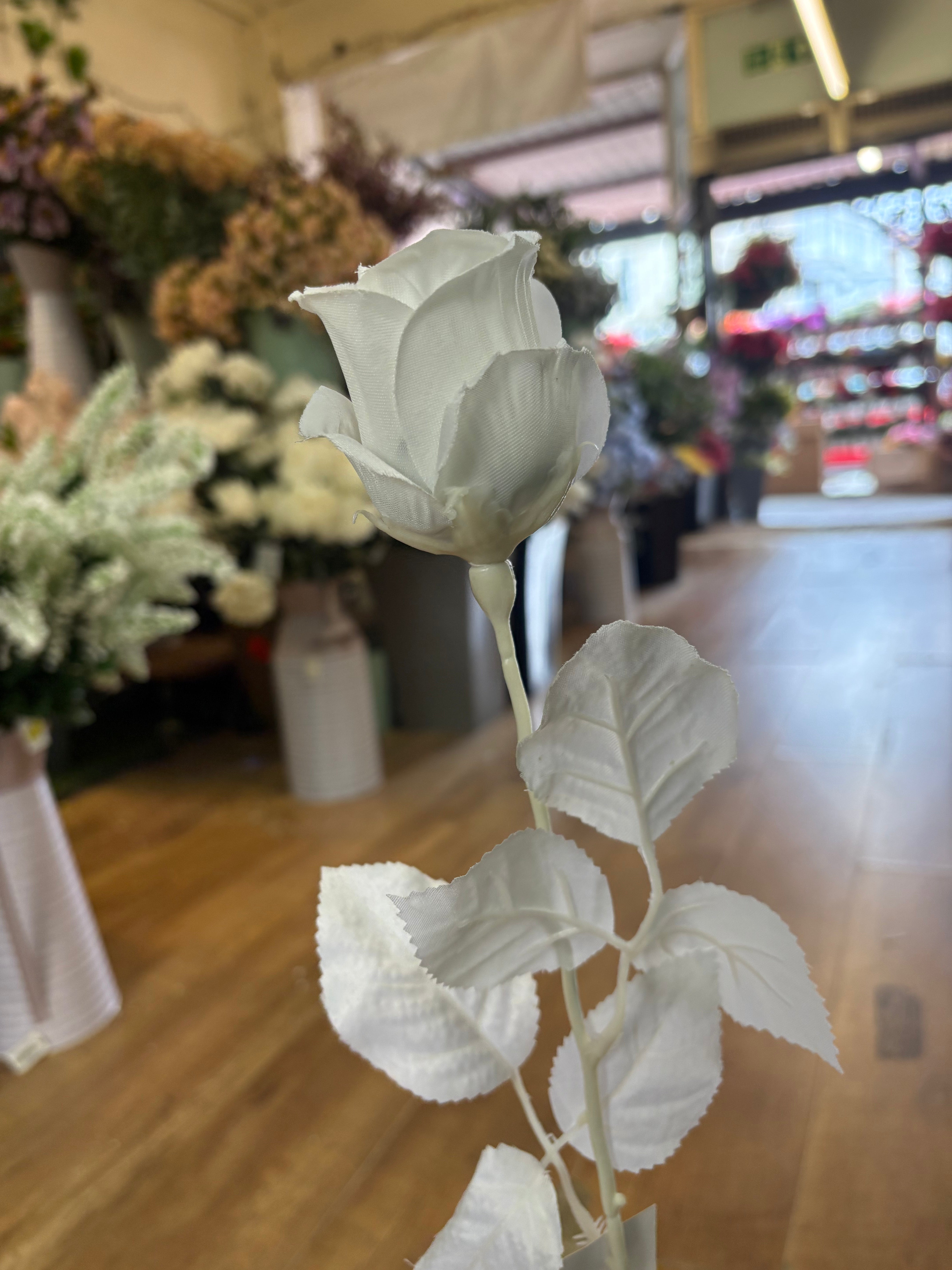 Long stem white rose - 2 styles available