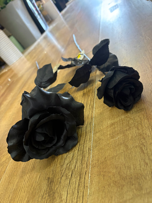 Long stem black rose - 2 styles available