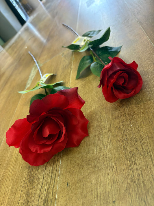 Long stem brighter red rose - 2 styles available
