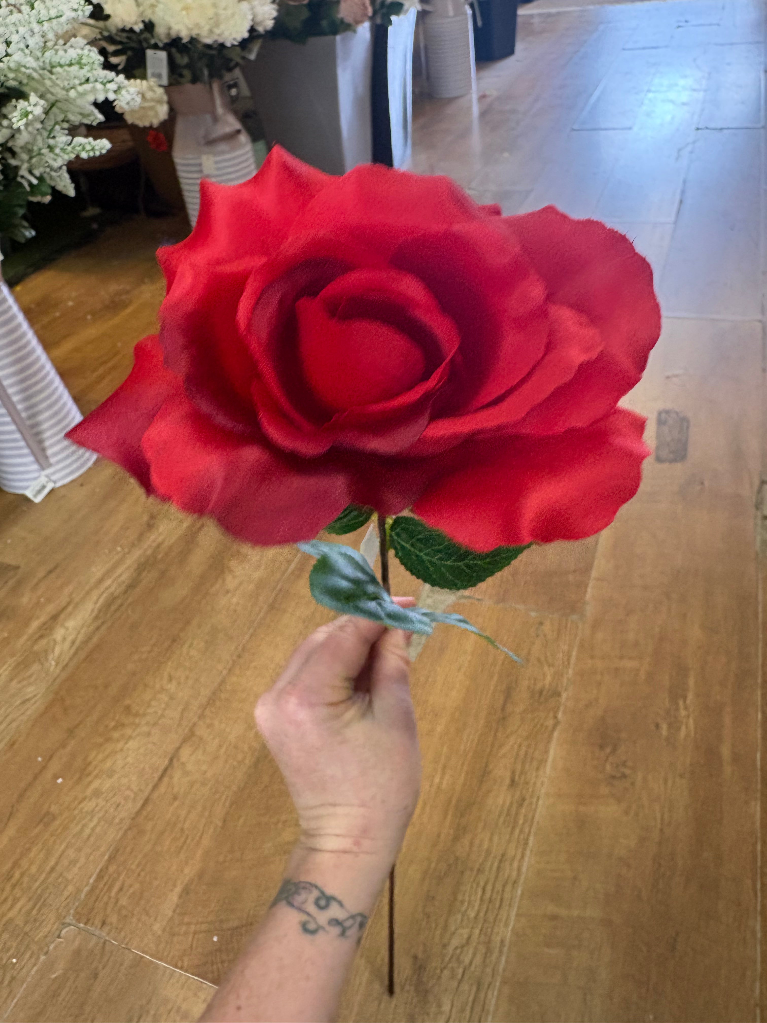 Long stem brighter red rose - 2 styles available