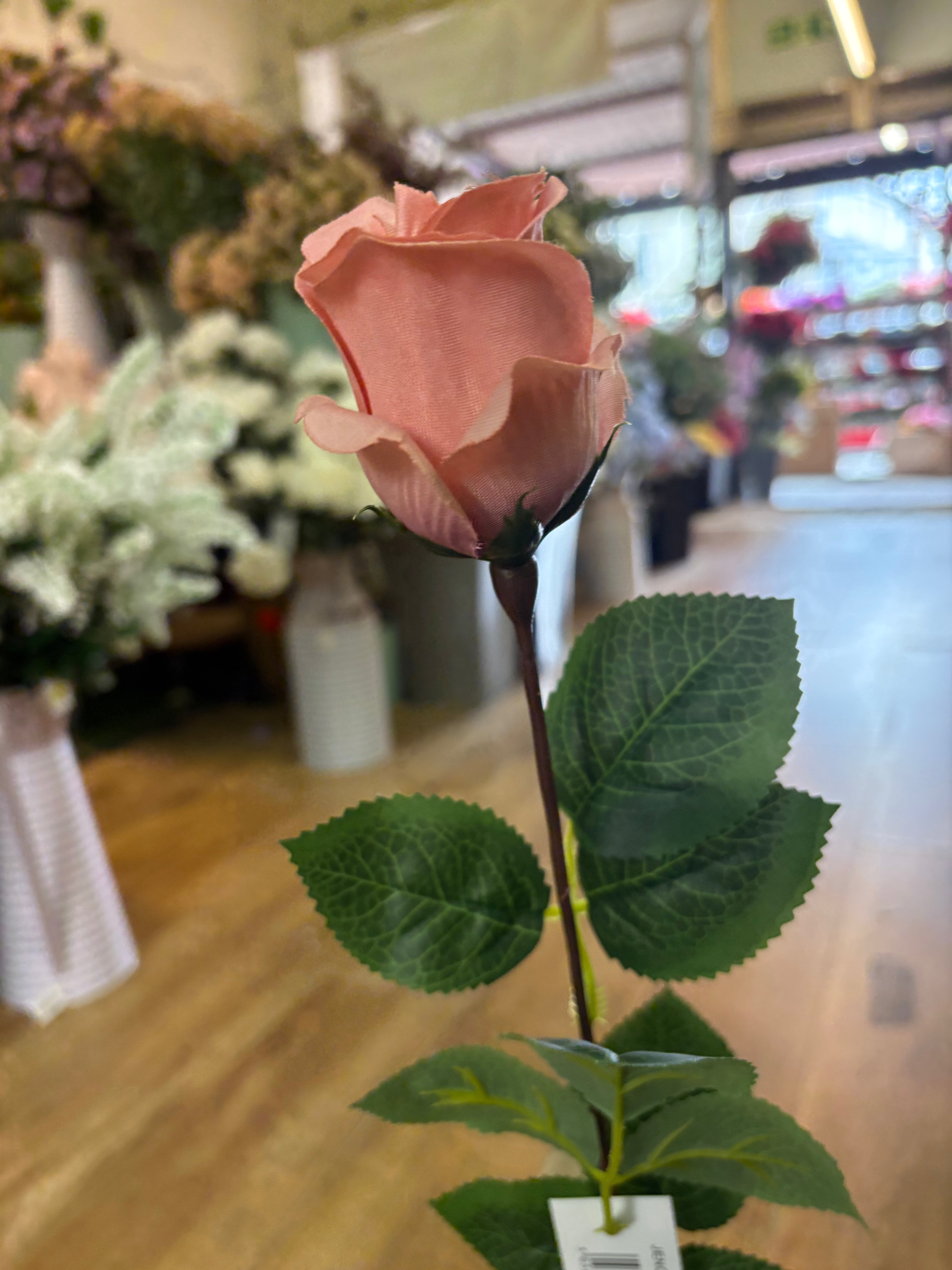 Long stem pink rose - 2 styles available