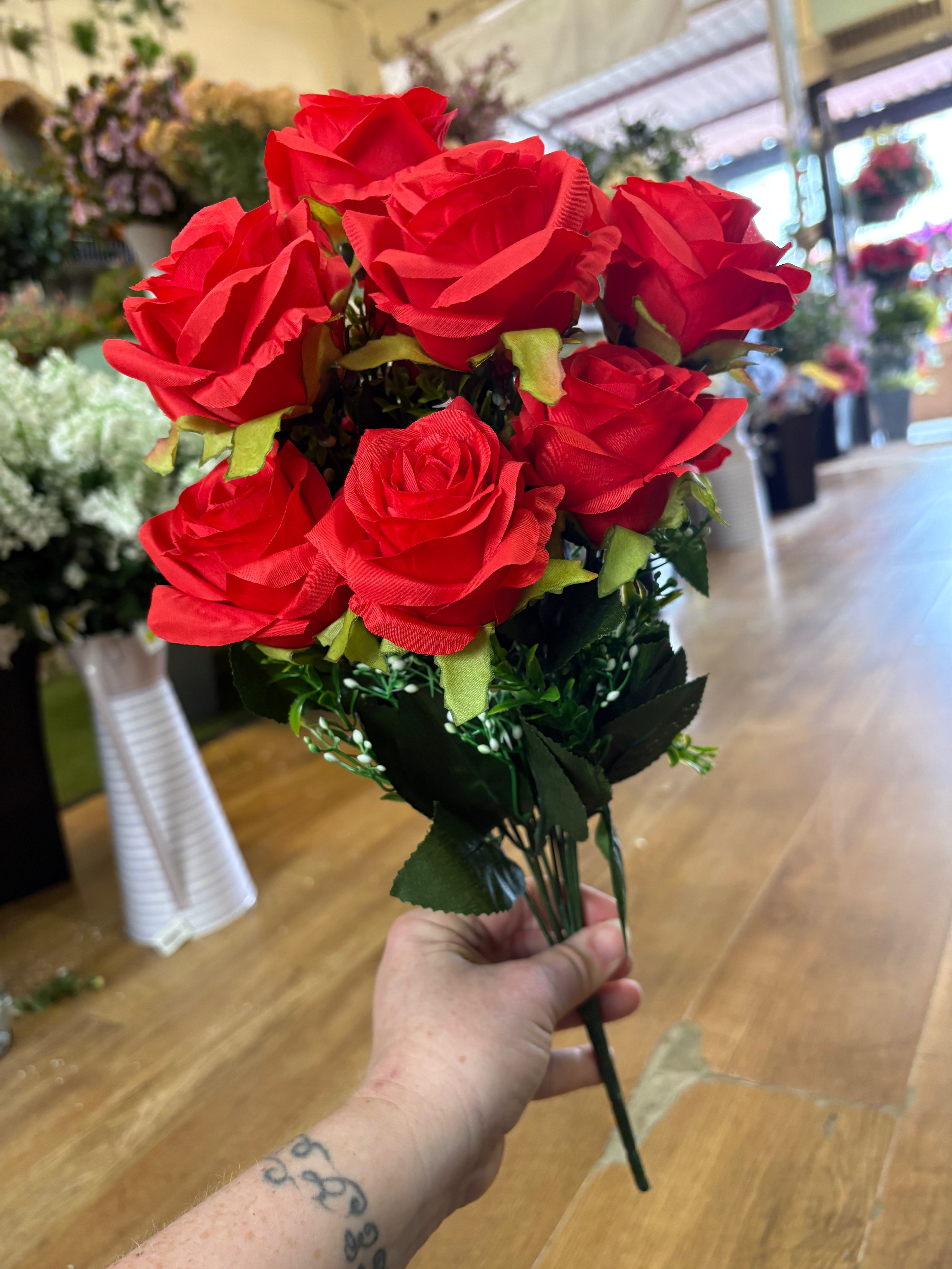 Red 12 head rose bouquet