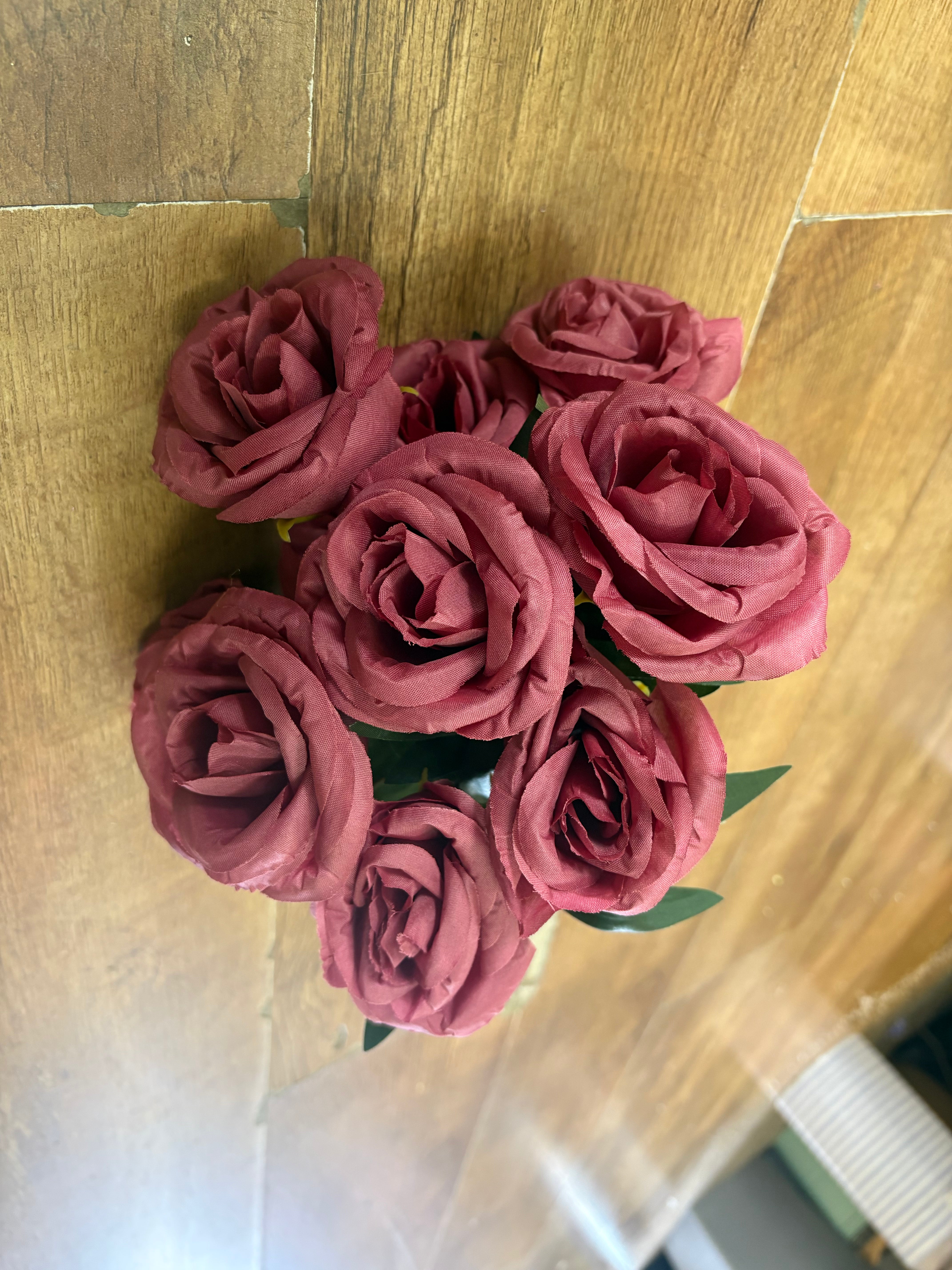 Large 10 headed autumnal cabbage rose bouquet - 4 colours available