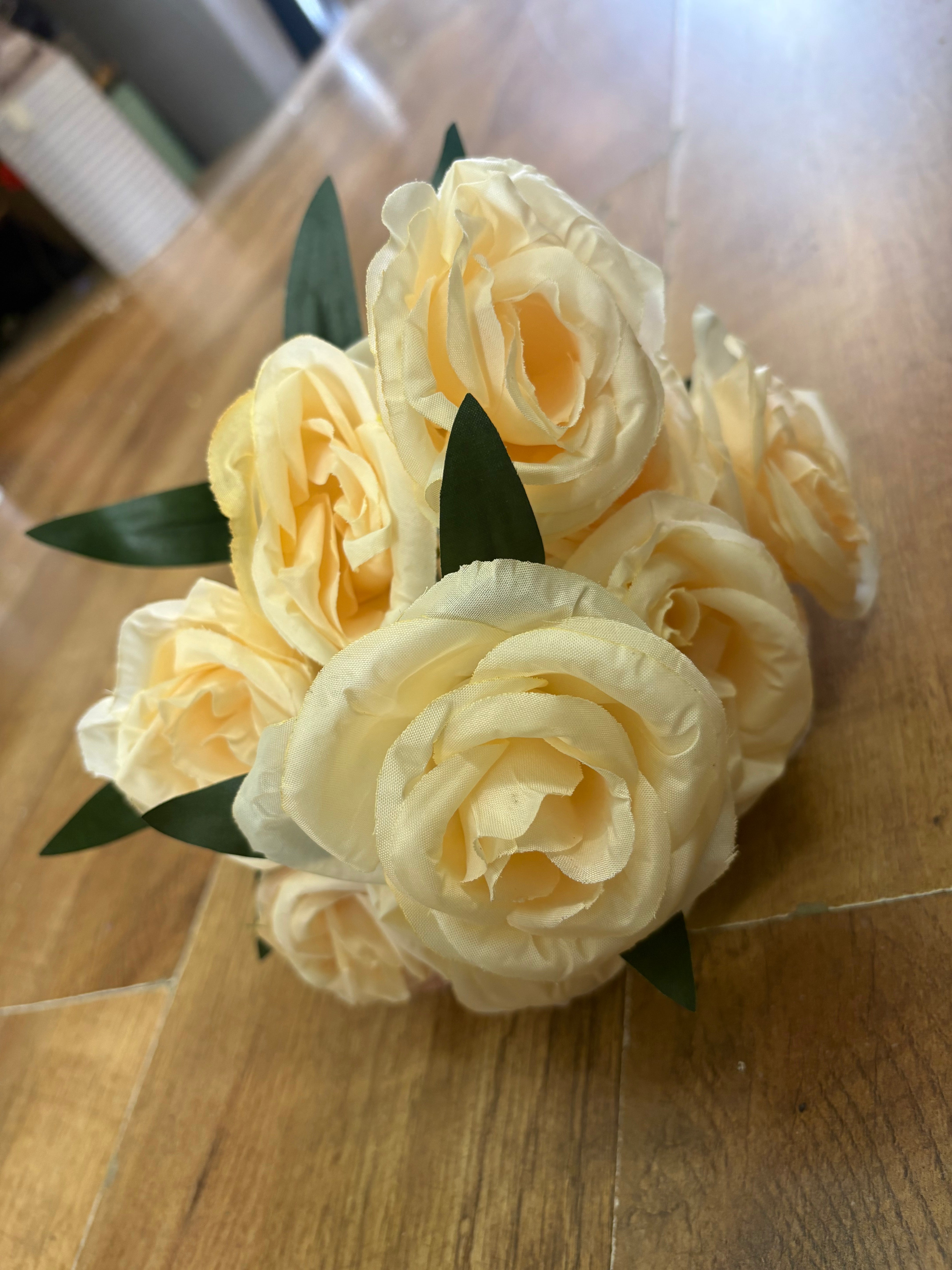 Large 10 headed autumnal cabbage rose bouquet - 4 colours available