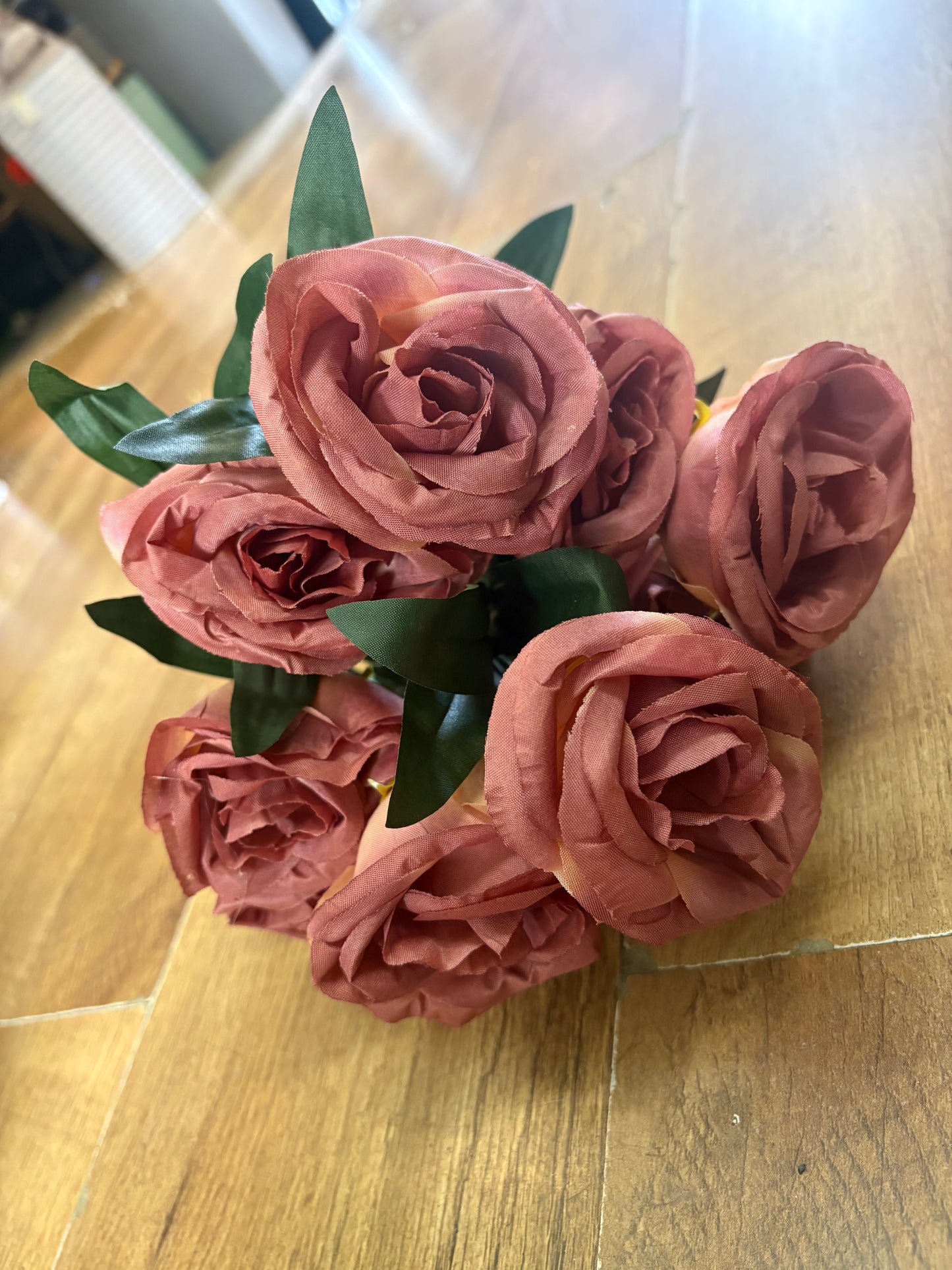 Large 10 headed autumnal cabbage rose bouquet - 4 colours available