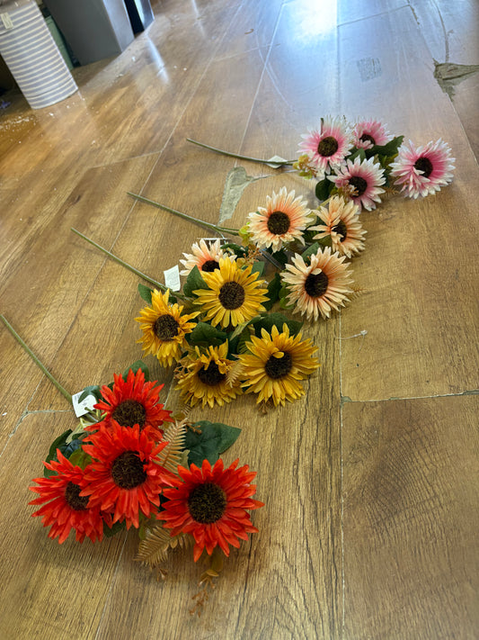 Long stem autumnal gerbera spray - 4 colours available