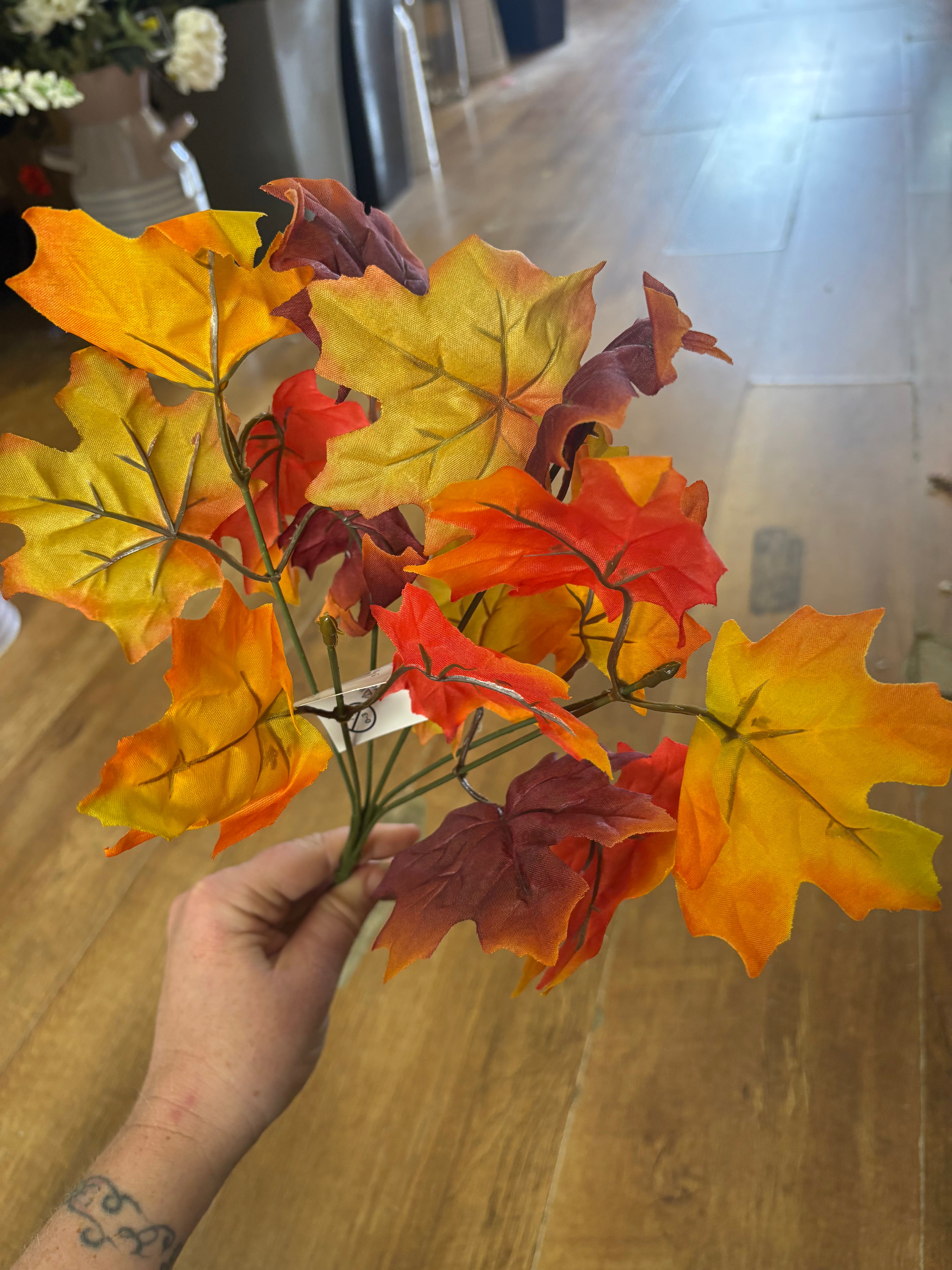 Autumnal maple leaf bunch