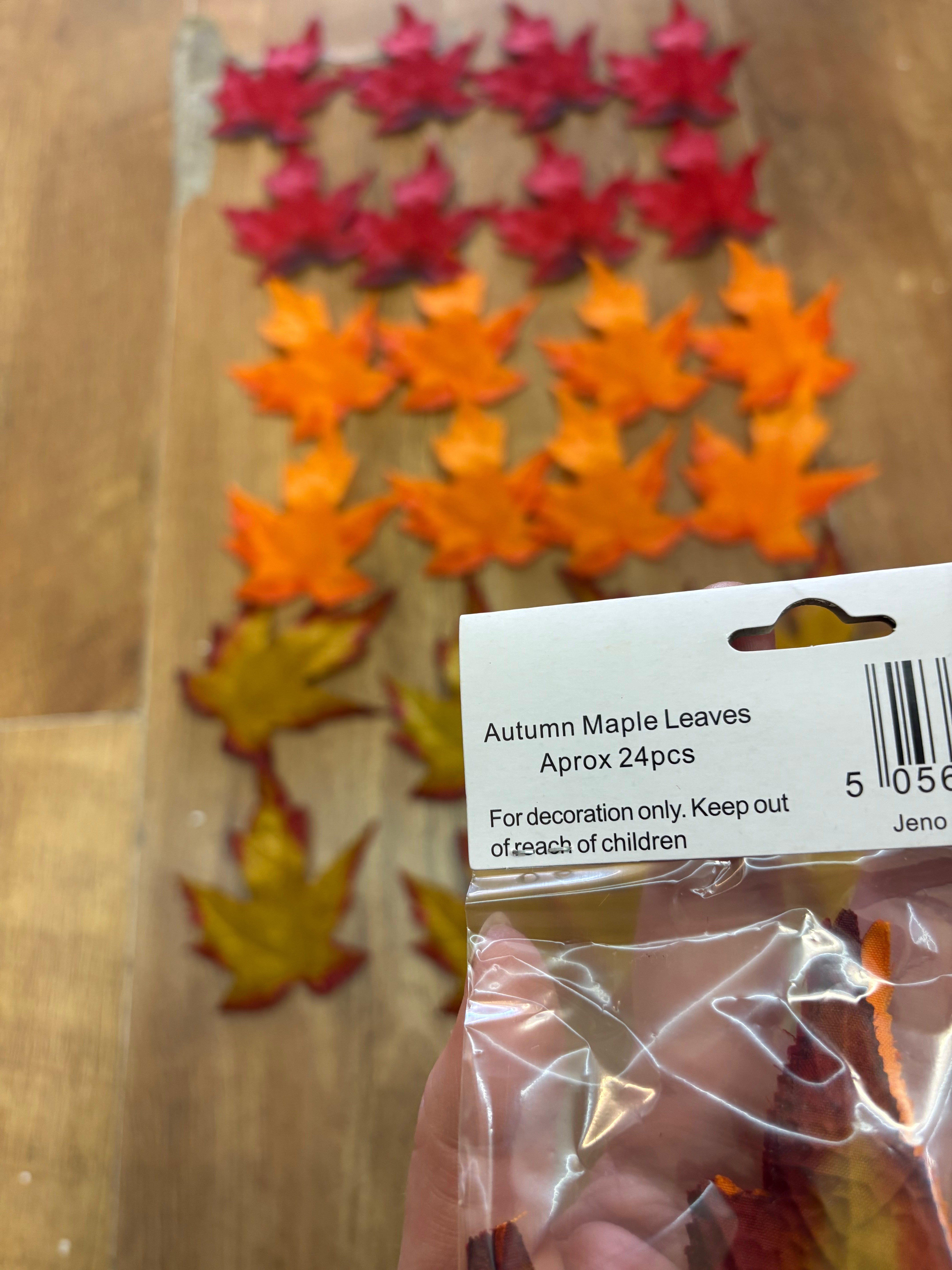 Pack of 24 loose autumnal maple leaves