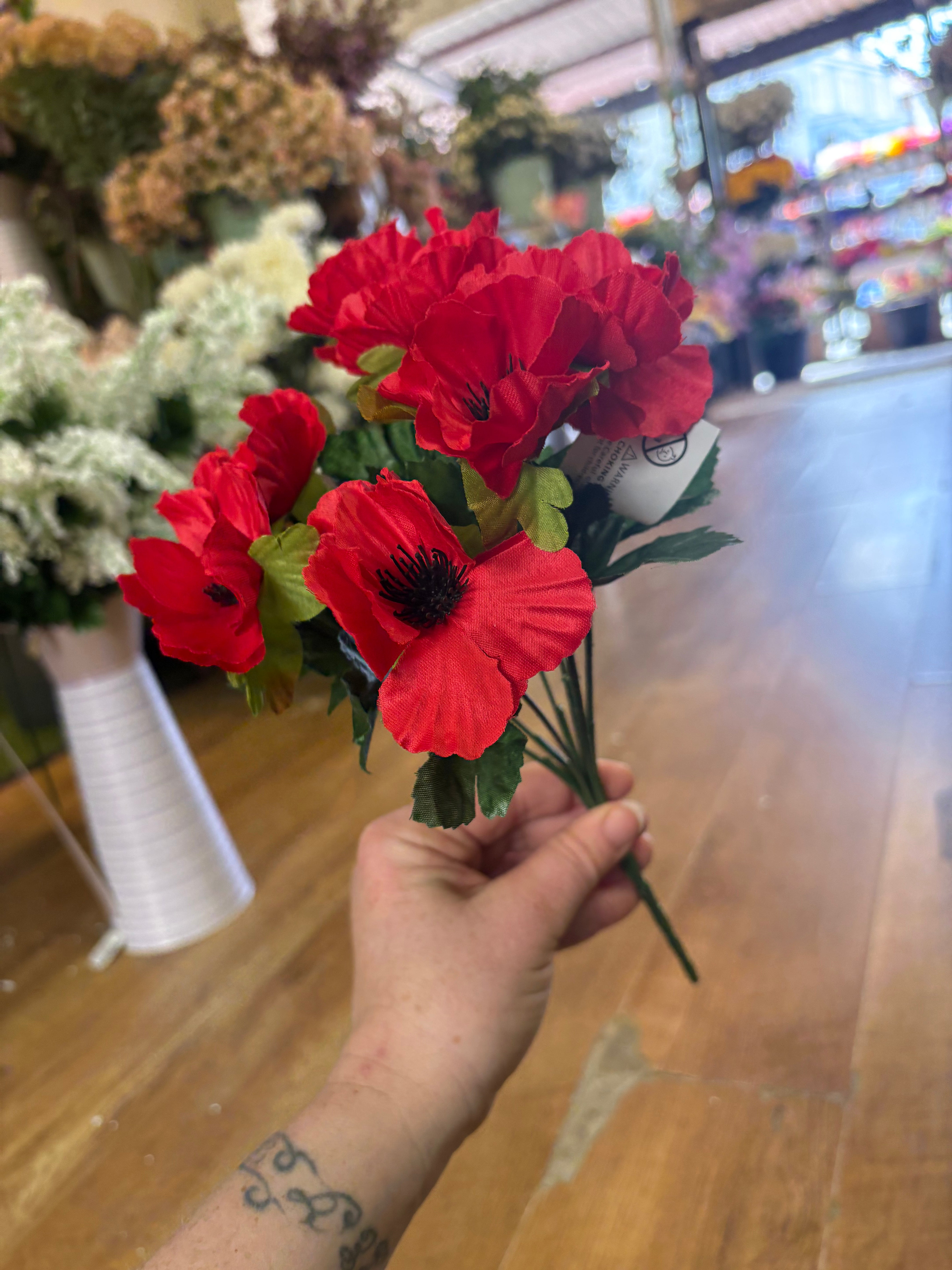 Red anemone bunch