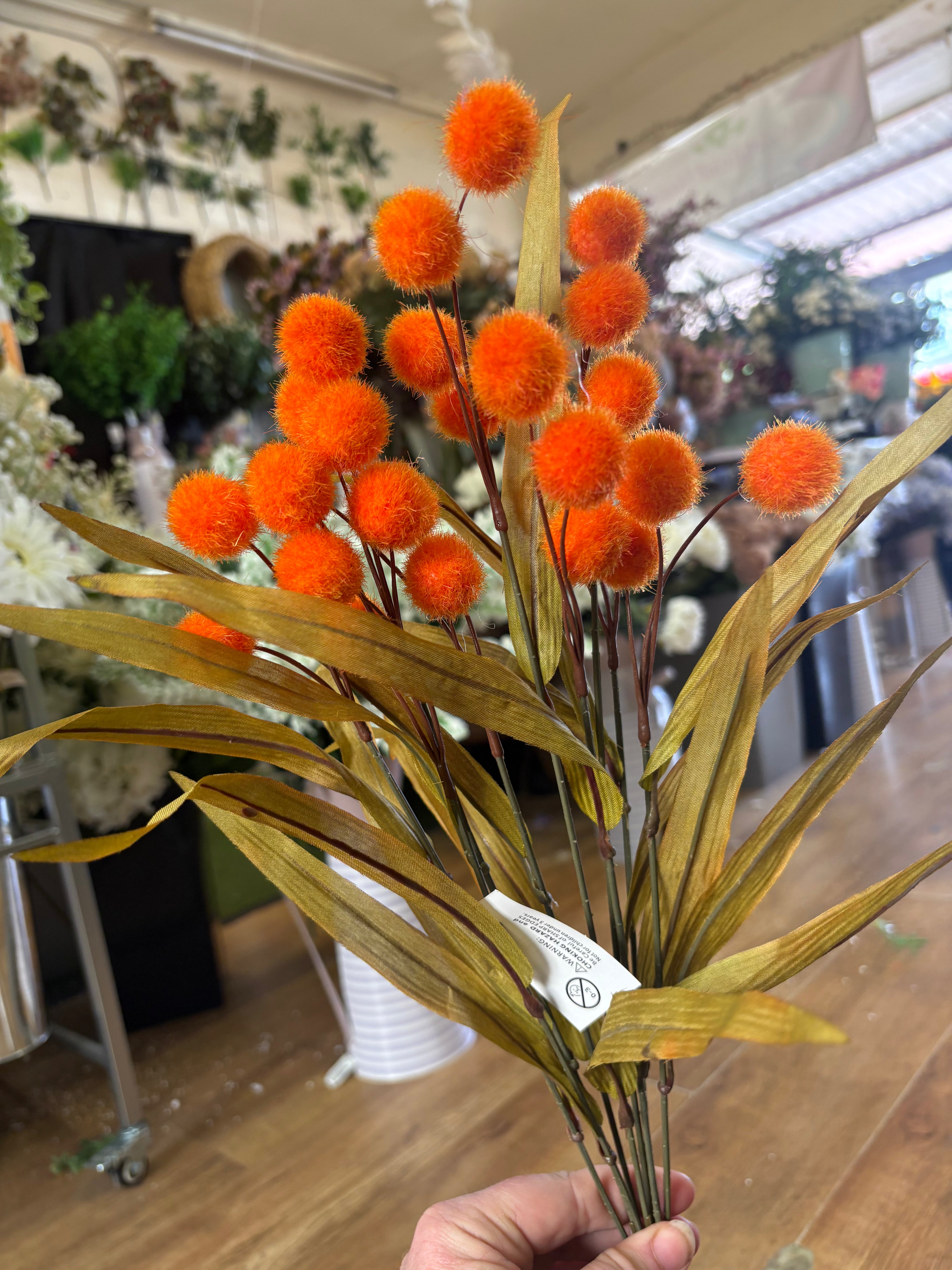 Large fluffy flocked autumnal Pom bunch - 4 colours available