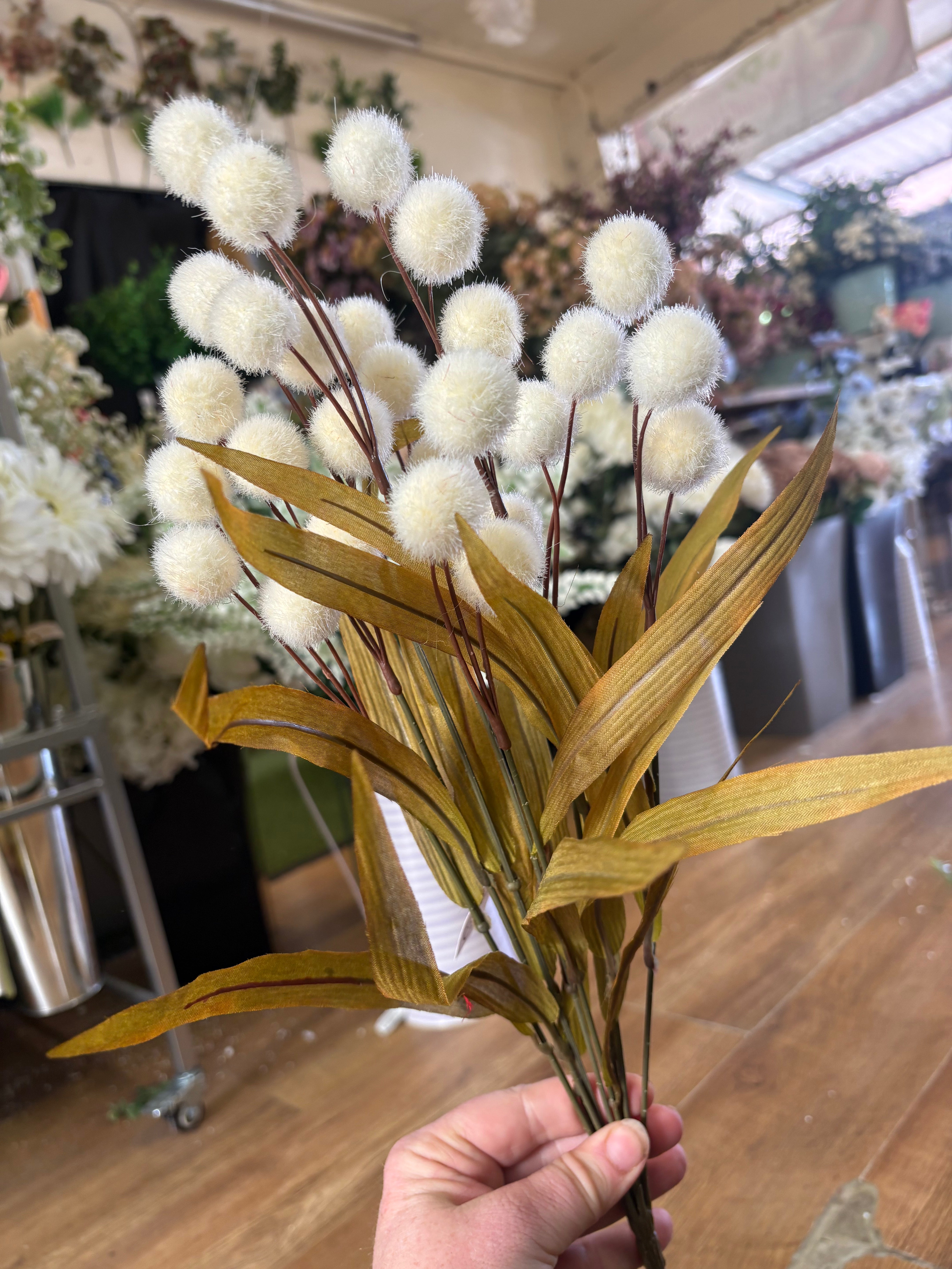 Large fluffy flocked autumnal Pom bunch - 4 colours available