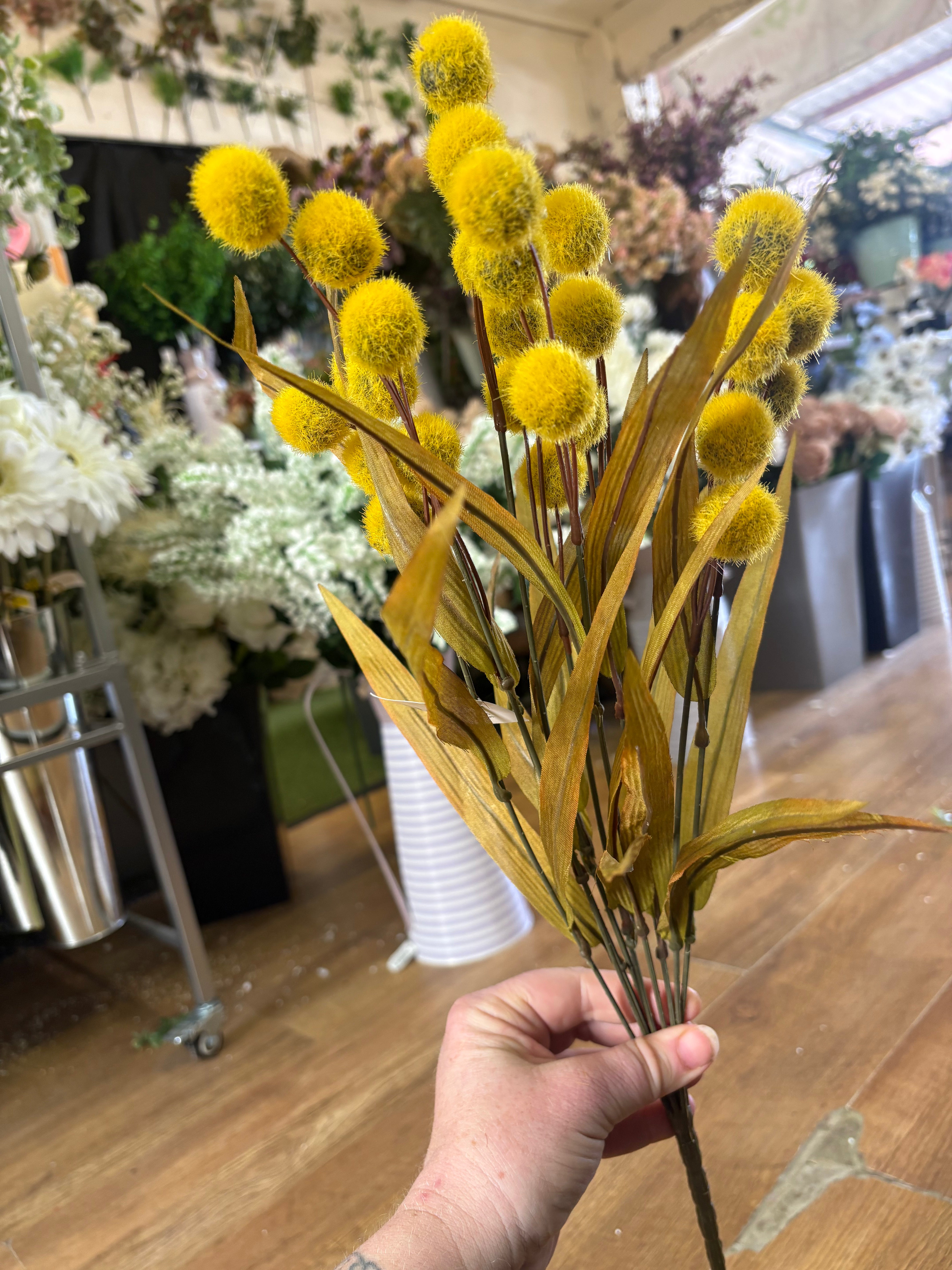 Large fluffy flocked autumnal Pom bunch - 4 colours available
