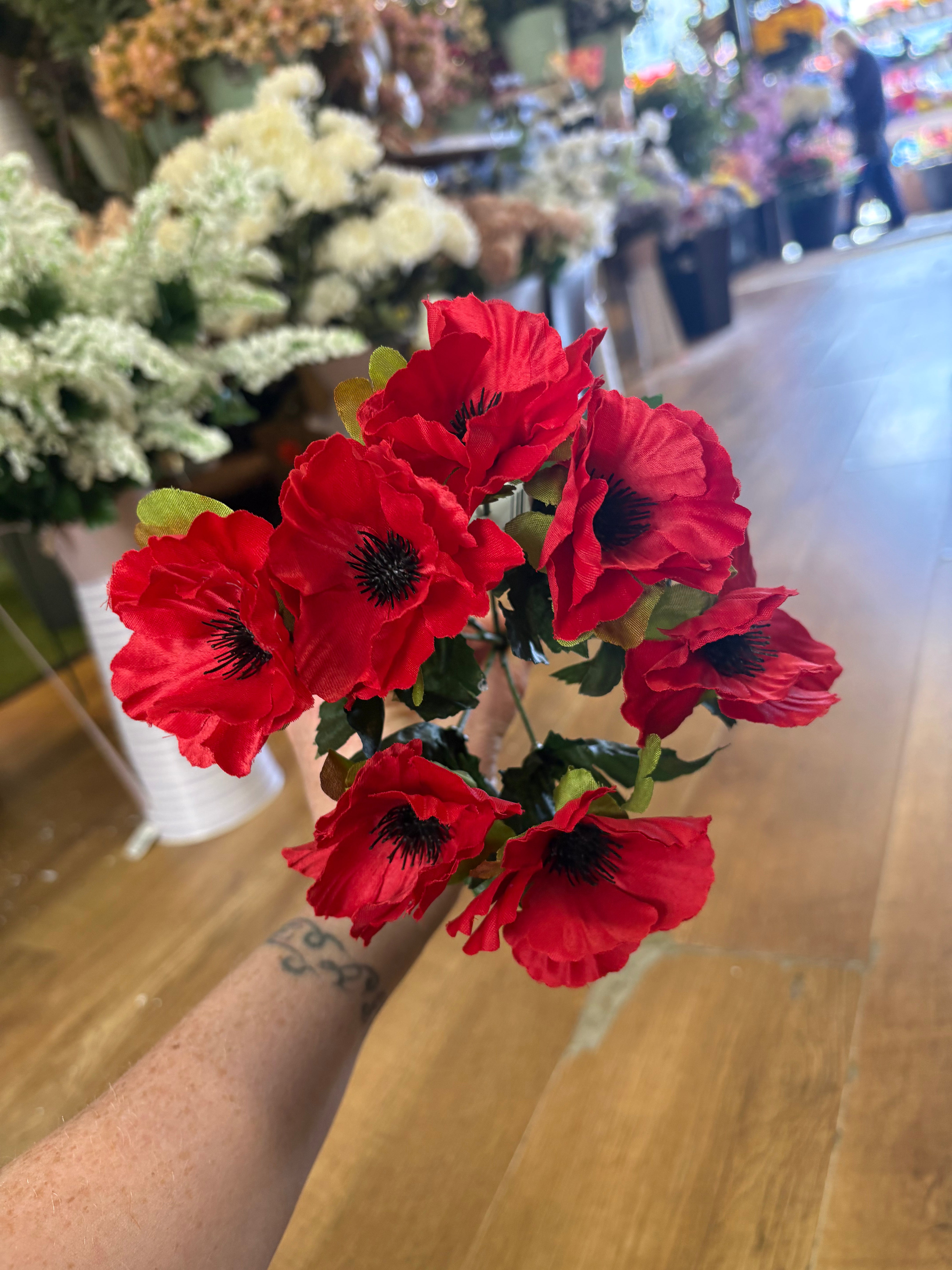 Red anemone bunch