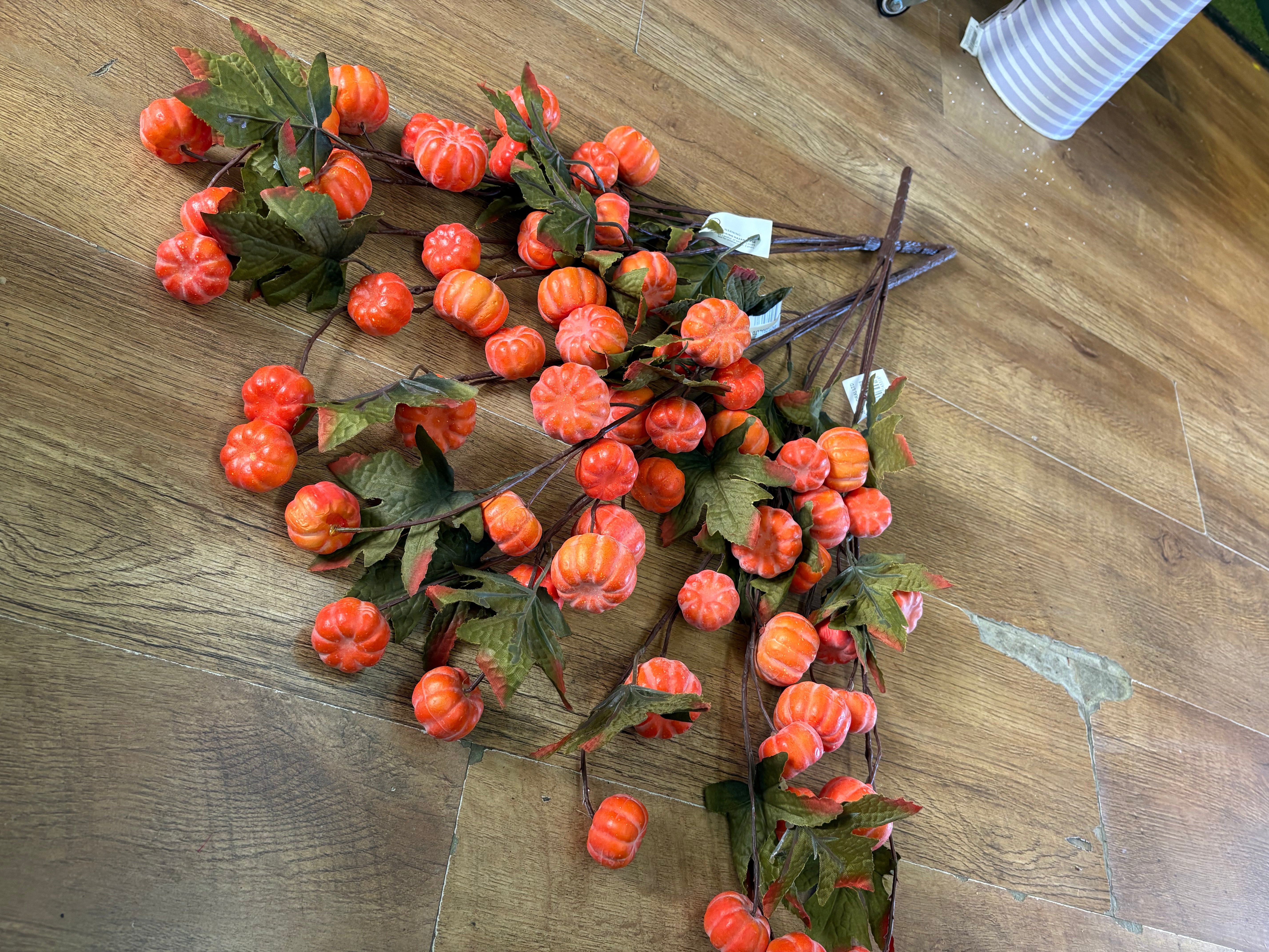 Bundle of 3 large sprays of pumpkins and maple leaves