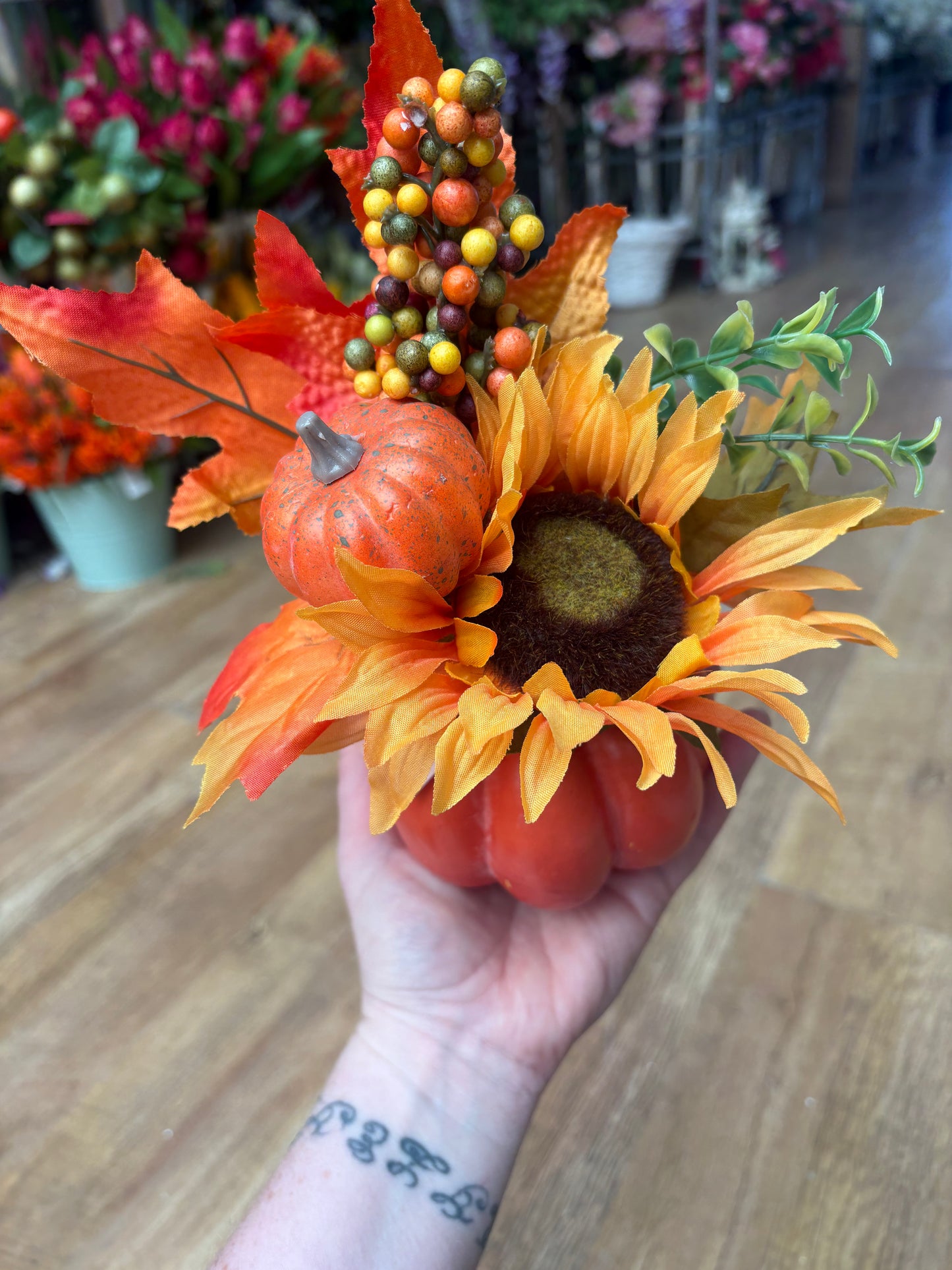 Autumnal pumpkin display