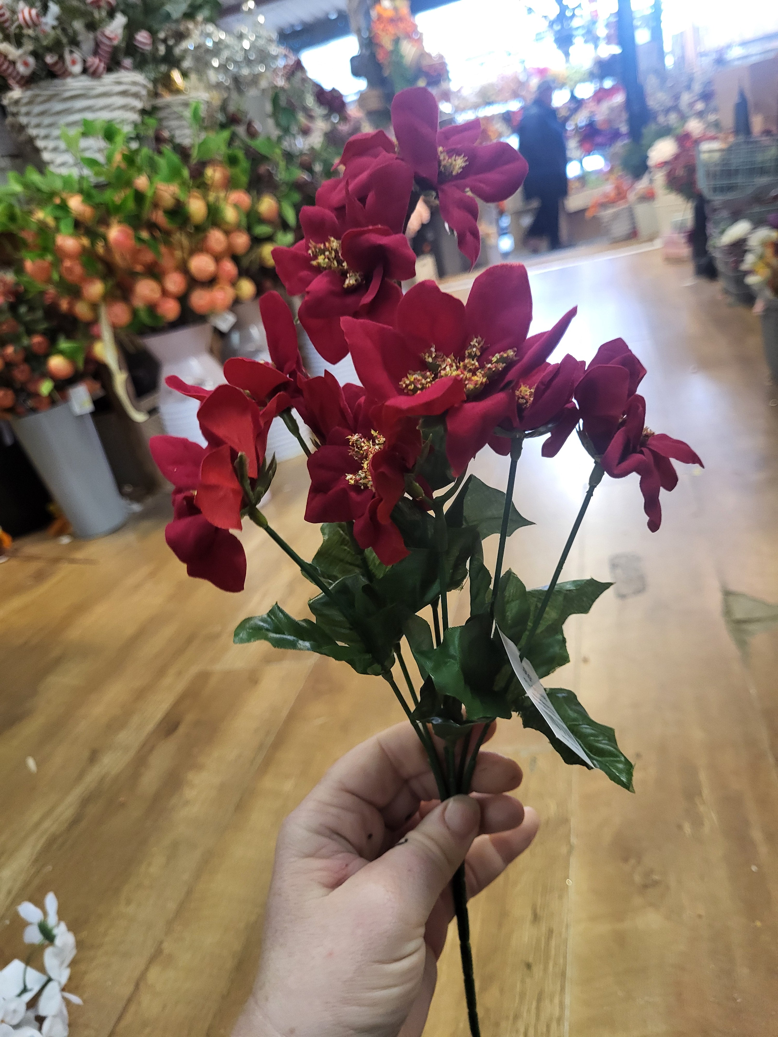 Small head poinsettia bunch - 2 colours available image 5