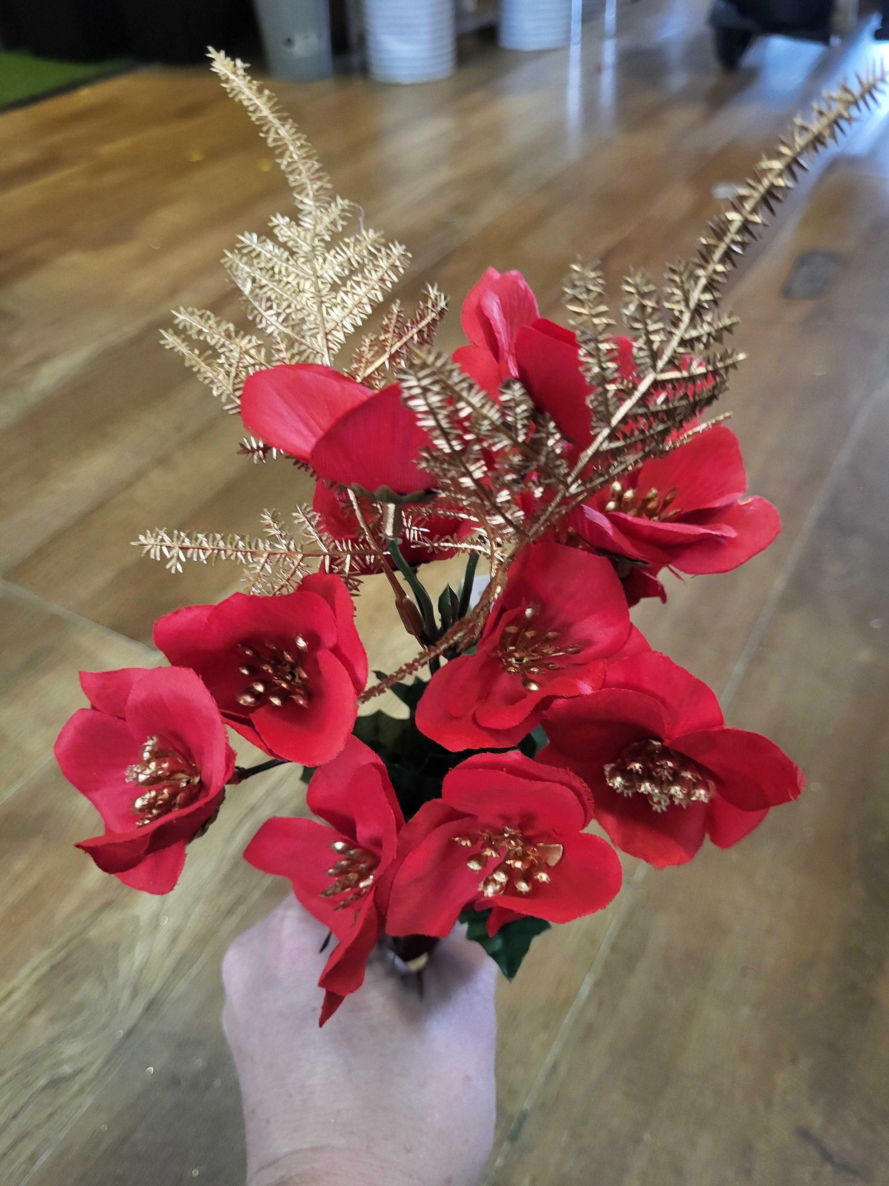 Christmas flowers with metallic fern - 4 colours available image 4