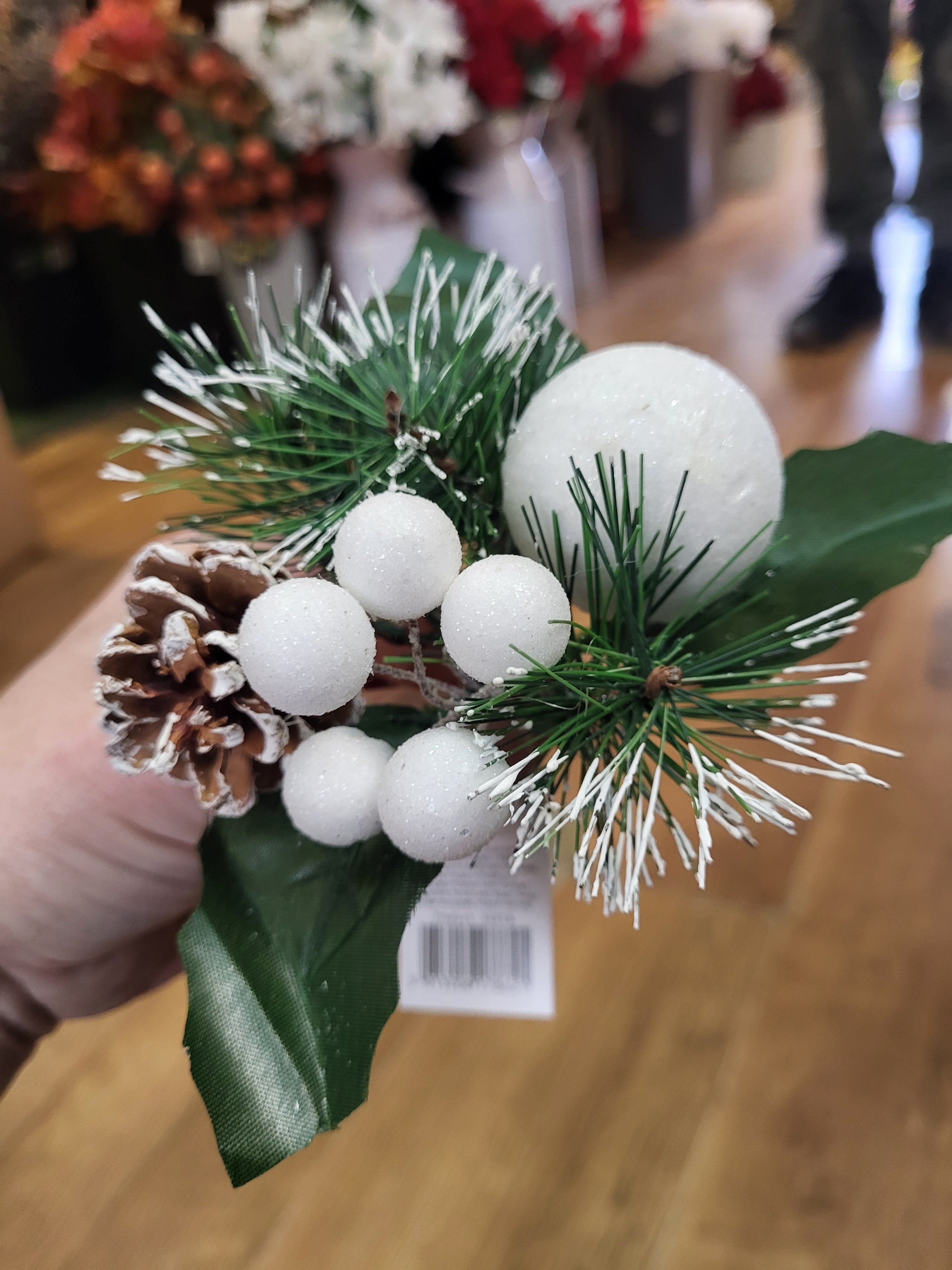 White glitter balls pick  image 0