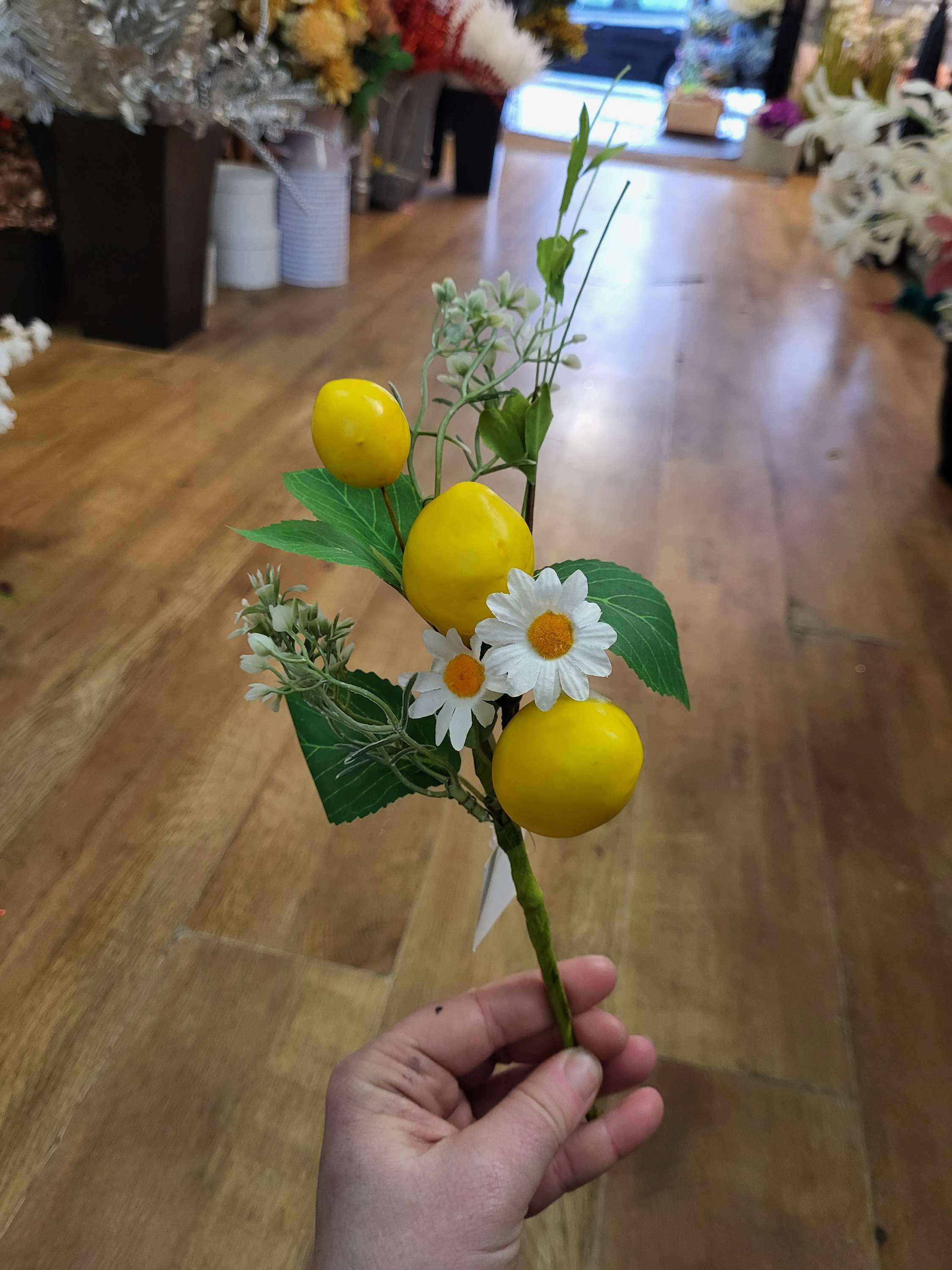  Lemons and daisies with foliage stem image 2