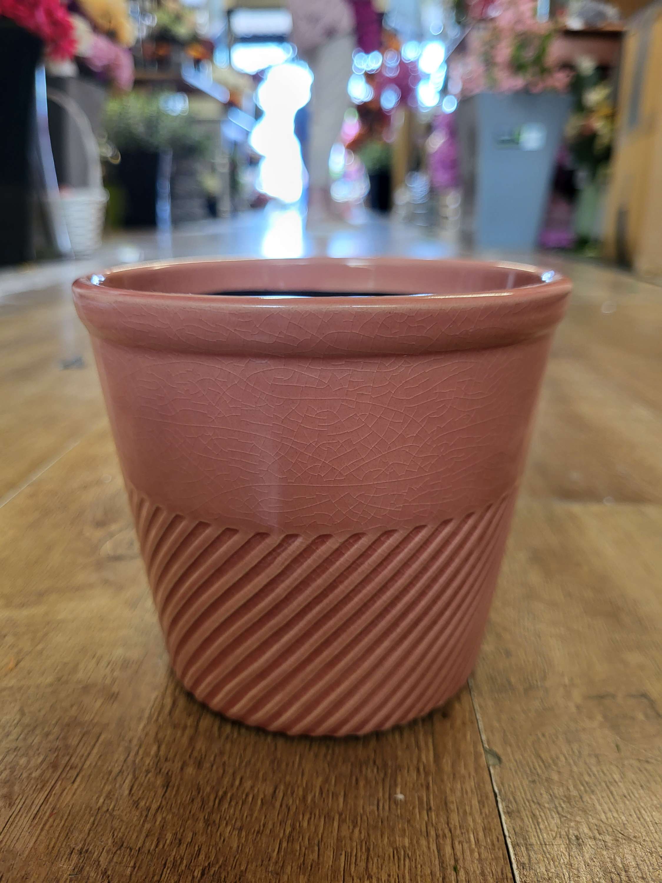 Ceramic pot - pink - D12xH10.5cm image 0
