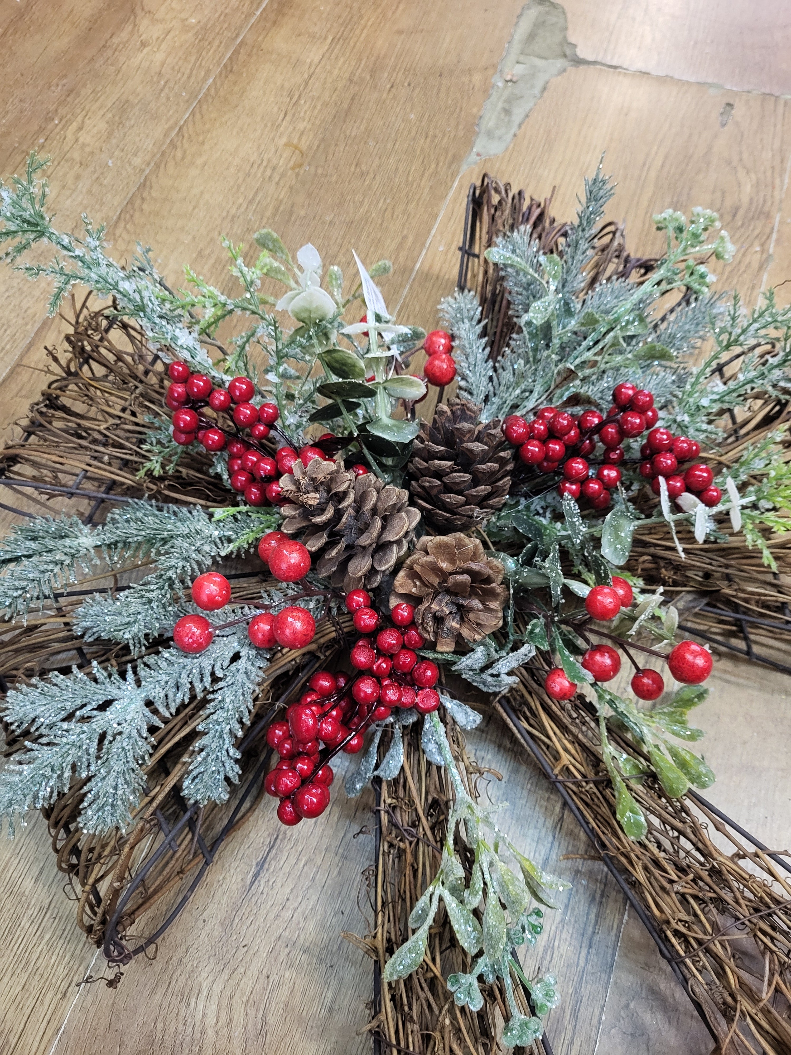 Large grapevine and metal Decorated Door Bow image 1