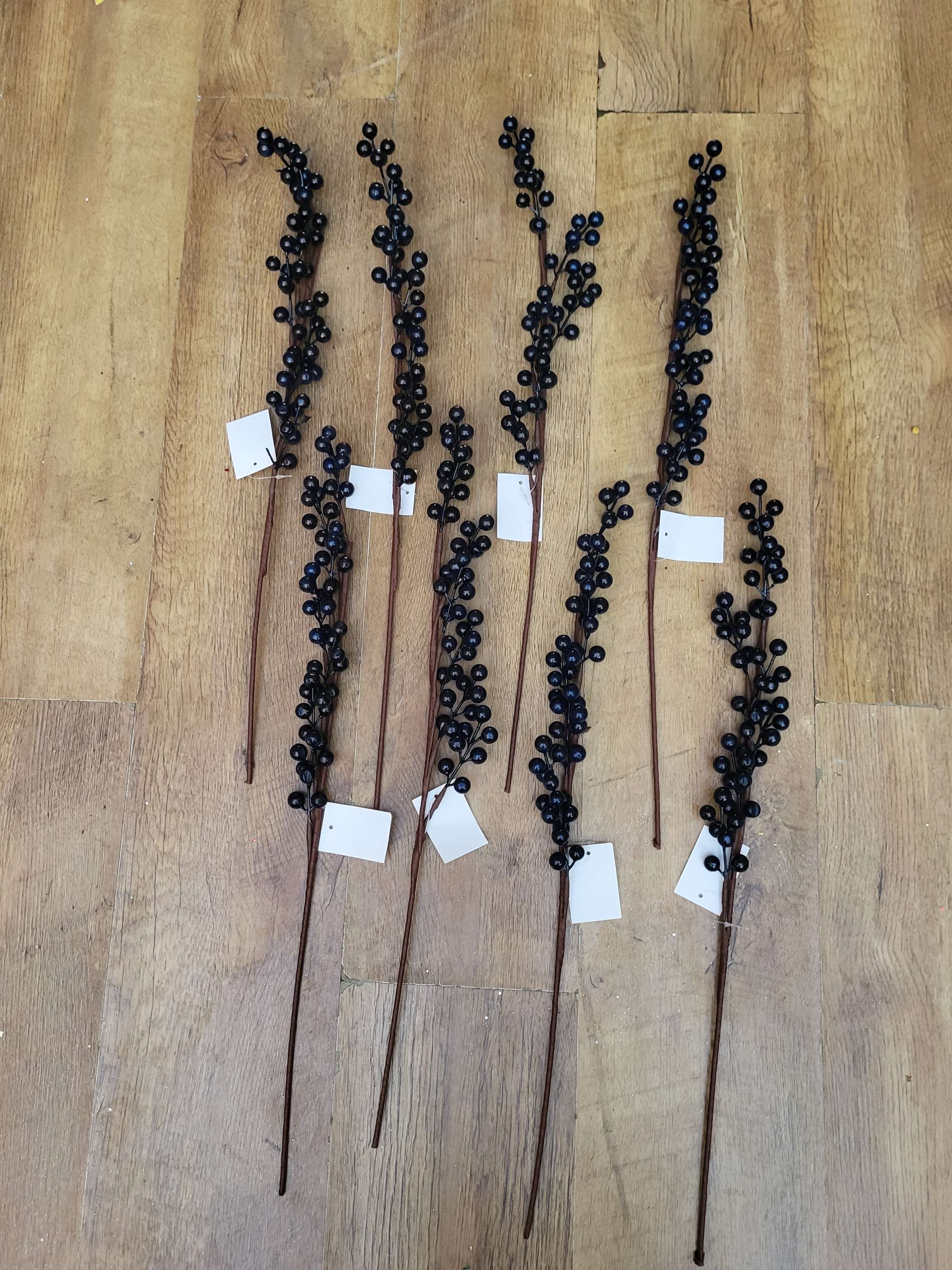 Bundle of 8 black/blue toned berry stems image 0