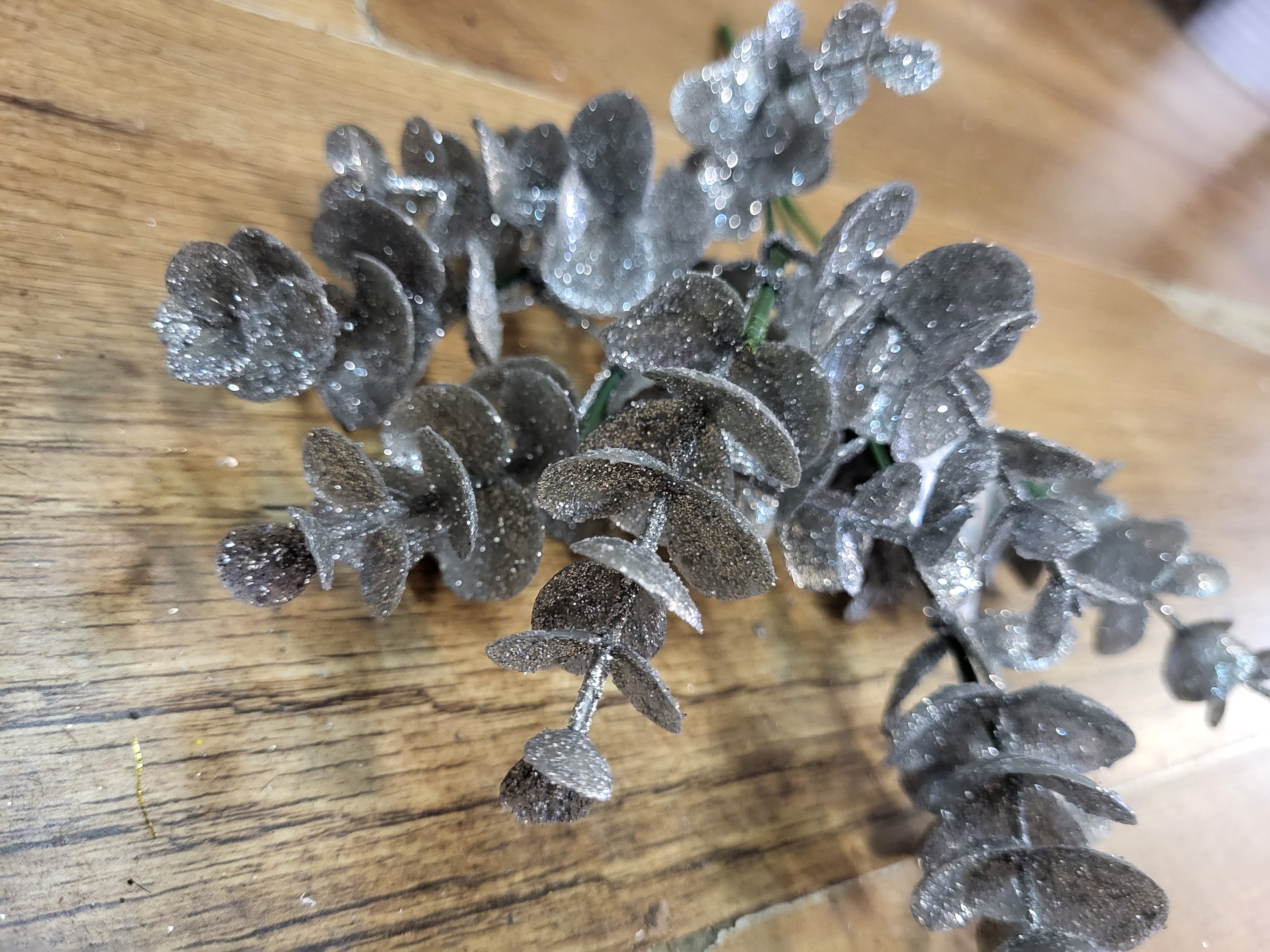 Glittered eucalyptus bunch  - 2 colours available image 8
