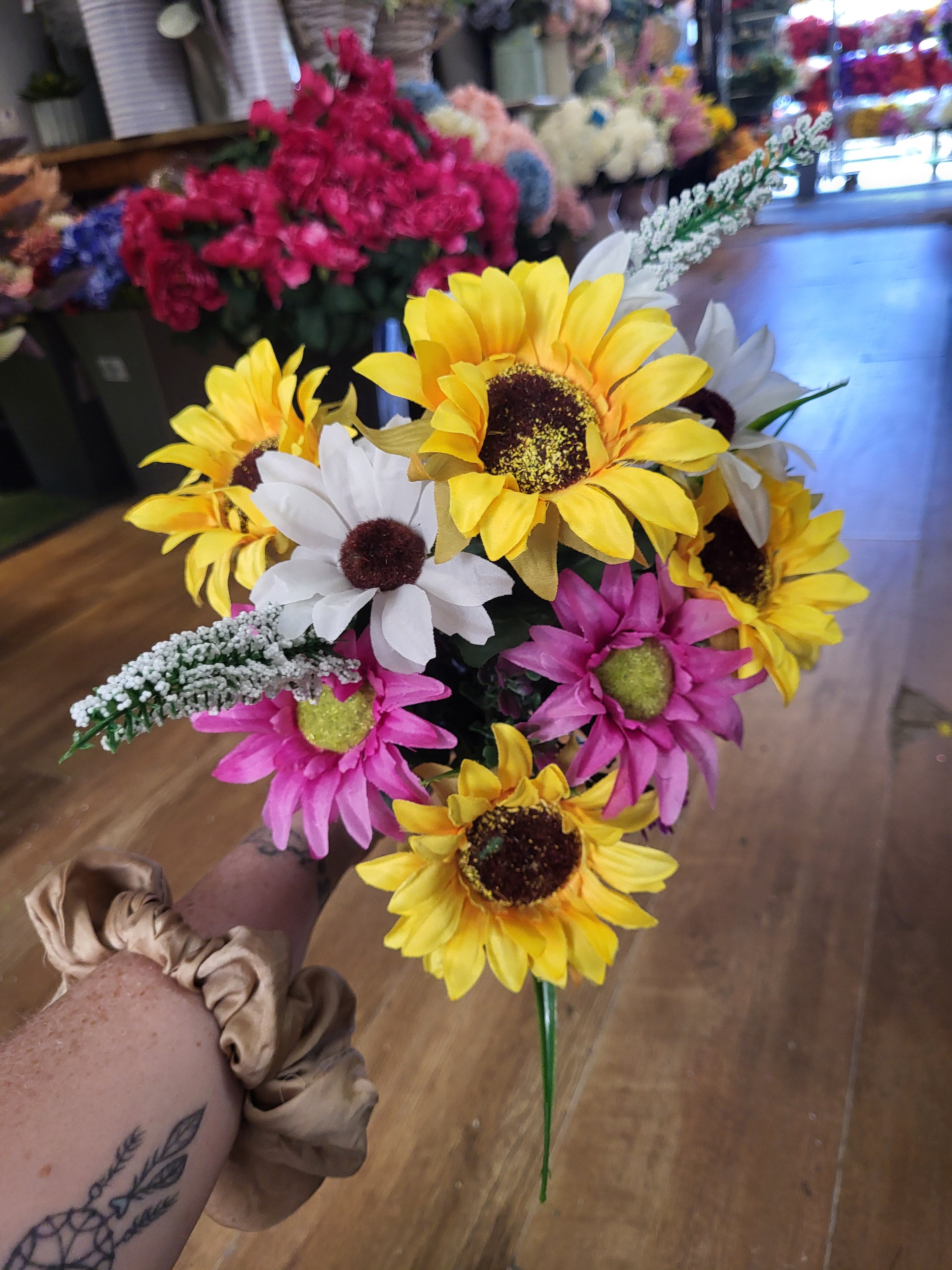 Sunflower mixed bouquet  - 2 colours available image 1