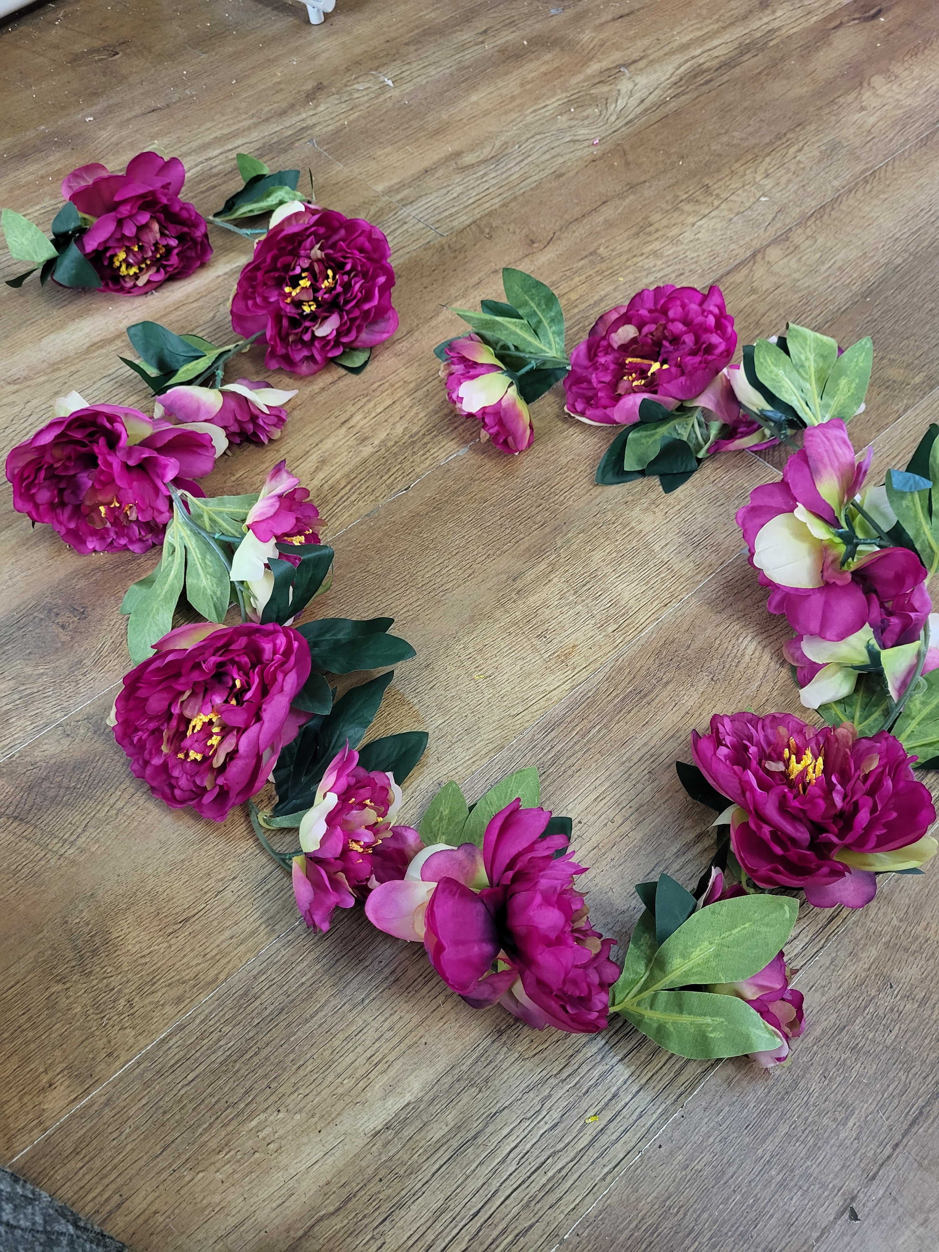 180cm magenta peony garland image 3