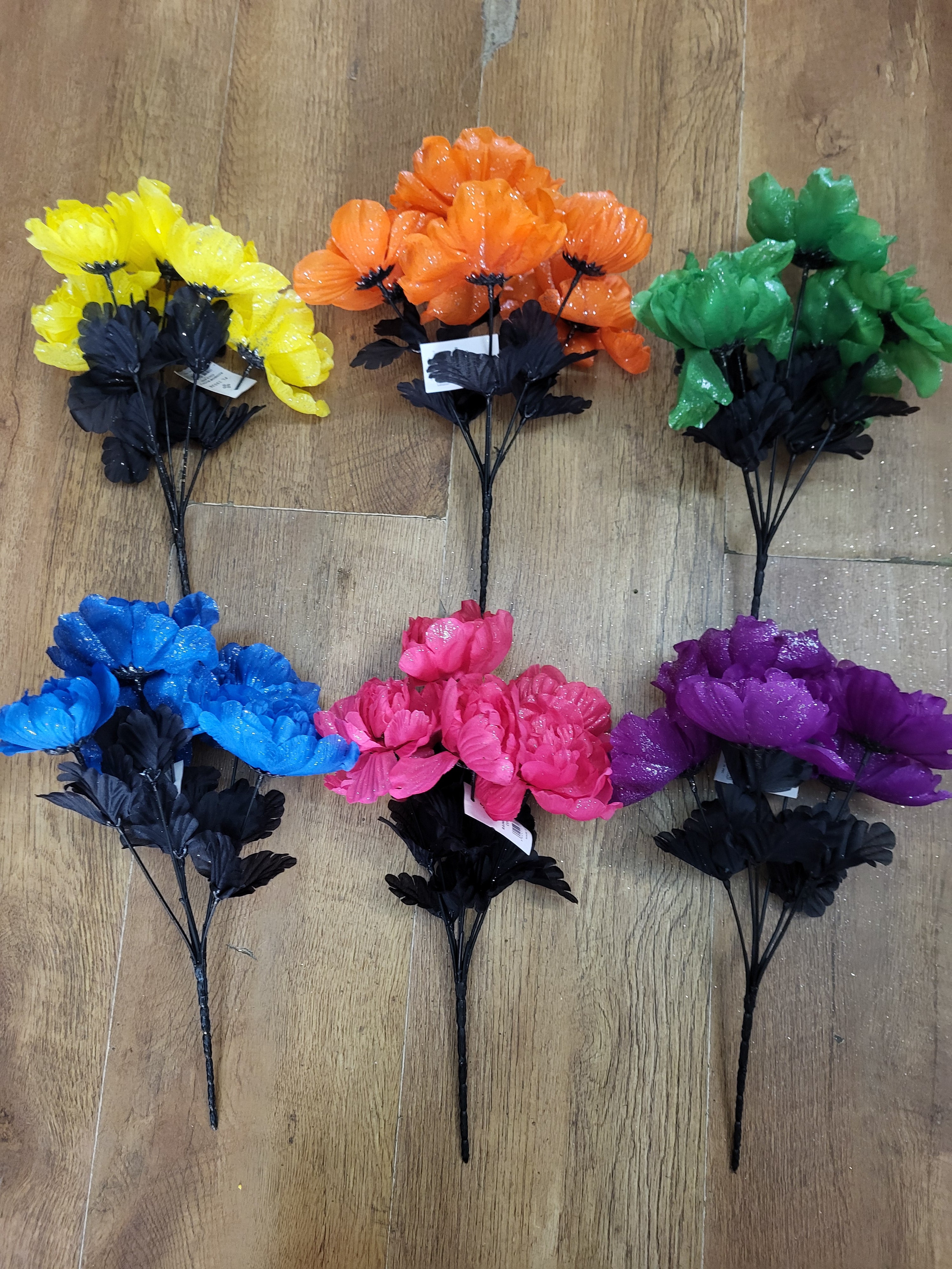Neon Rainbow sparkle peonies - 6 colours available image 1